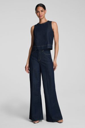 SPANXsupersmooth? Authentic 360 Lightweight Super Wide Leg Jeans | Deep Sea