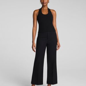 SPANXsupersmooth?  Stretch Twill Cropped Easy Flare Pant | Classic Black