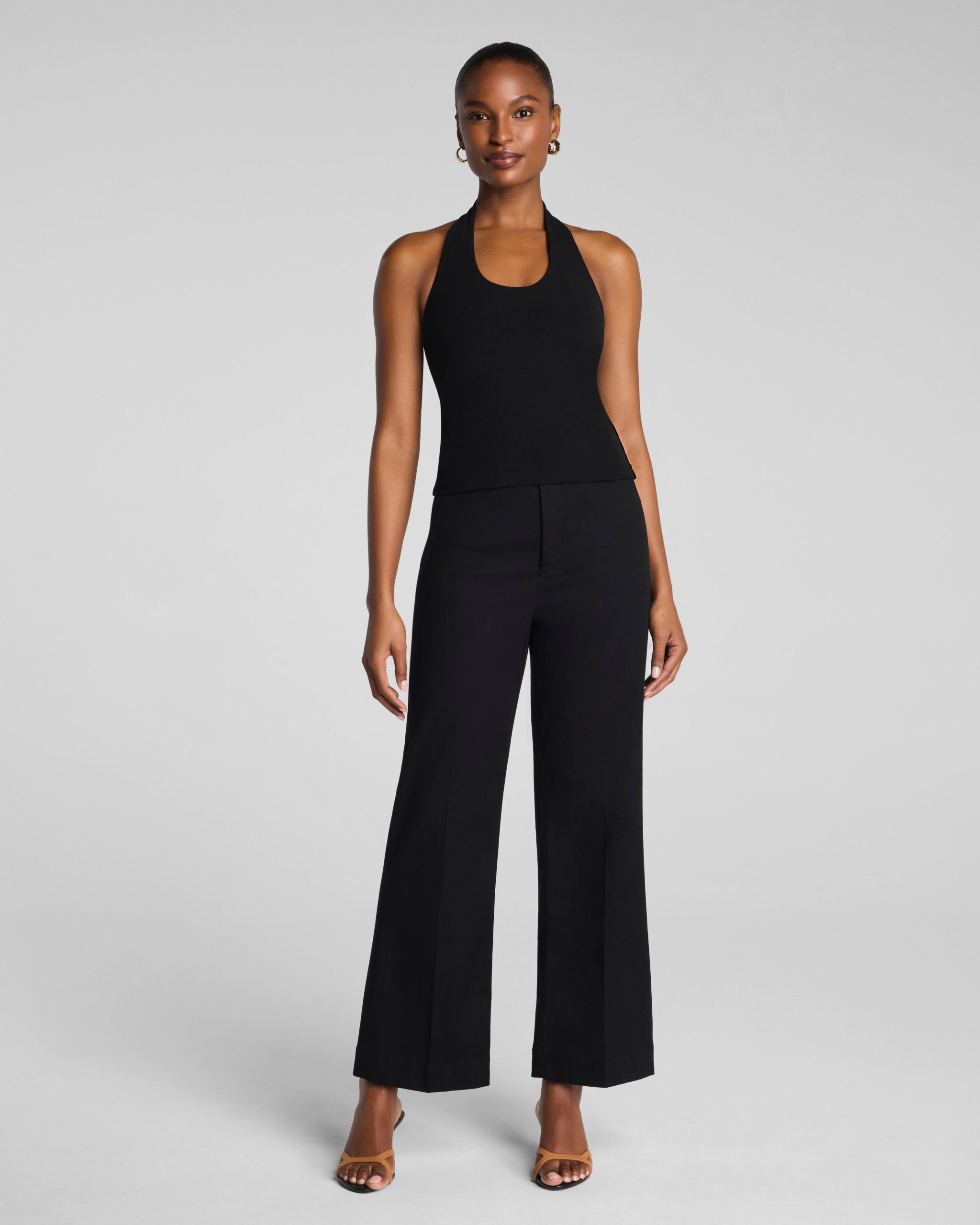 SPANXsupersmooth? Stretch Twill Cropped Easy Flare Pant | Classic Black