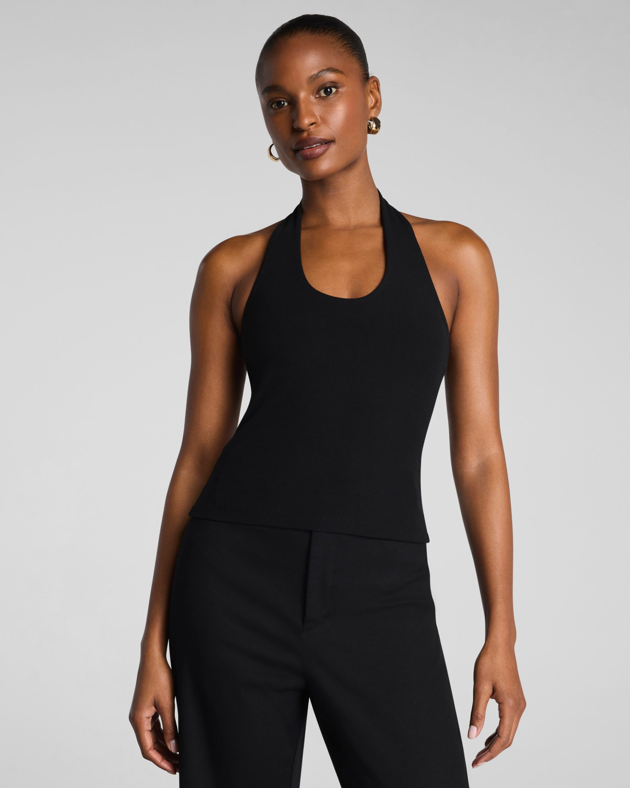 SPANX? Ribbed Knit Halter Tank | Classic Black