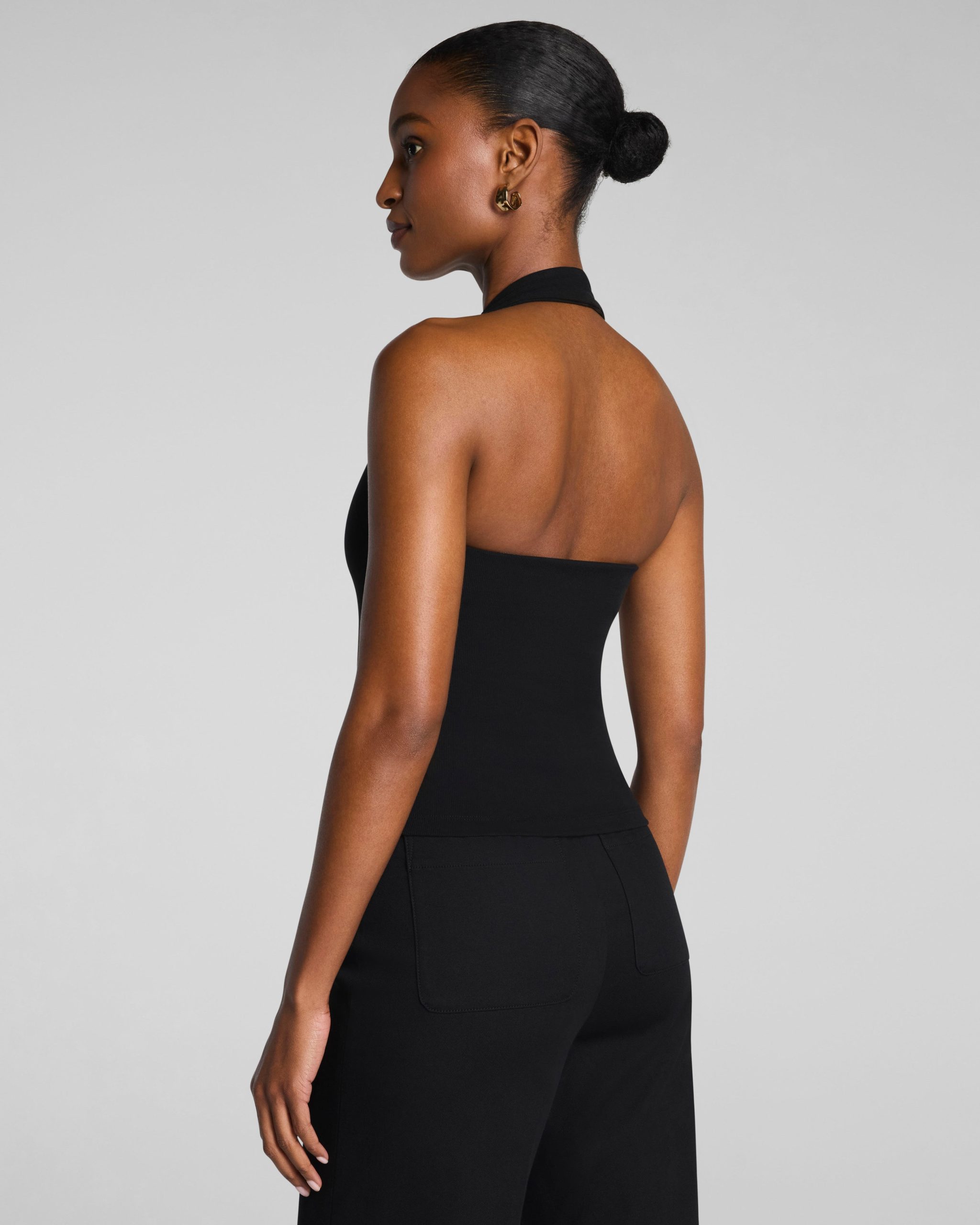 SPANX? Ribbed Knit Halter Tank | Classic Black - Image 2