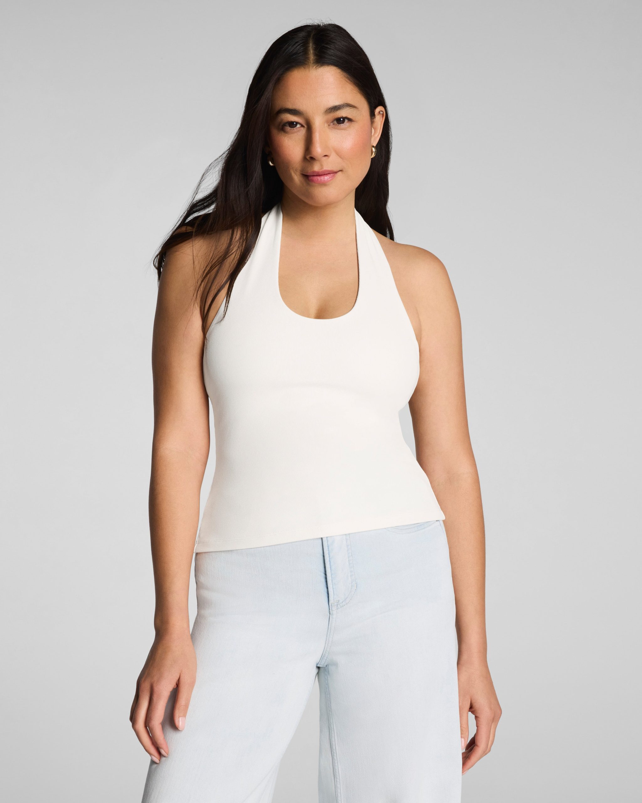 SPANX? Ribbed Knit Halter Tank | Ivory