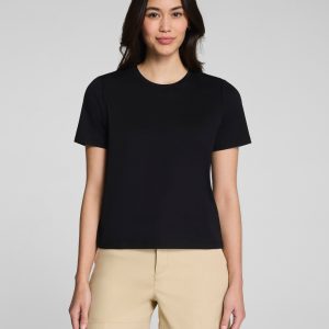 SPANX? Lightweight Cotton Crewneck Tee | Classic Black