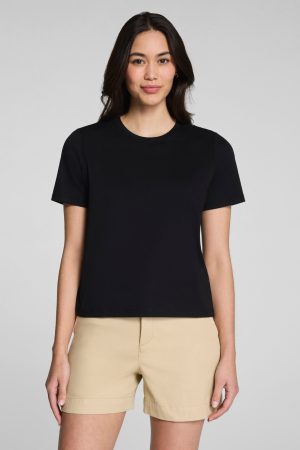 SPANX? Lightweight Cotton Crewneck Tee | Classic Black