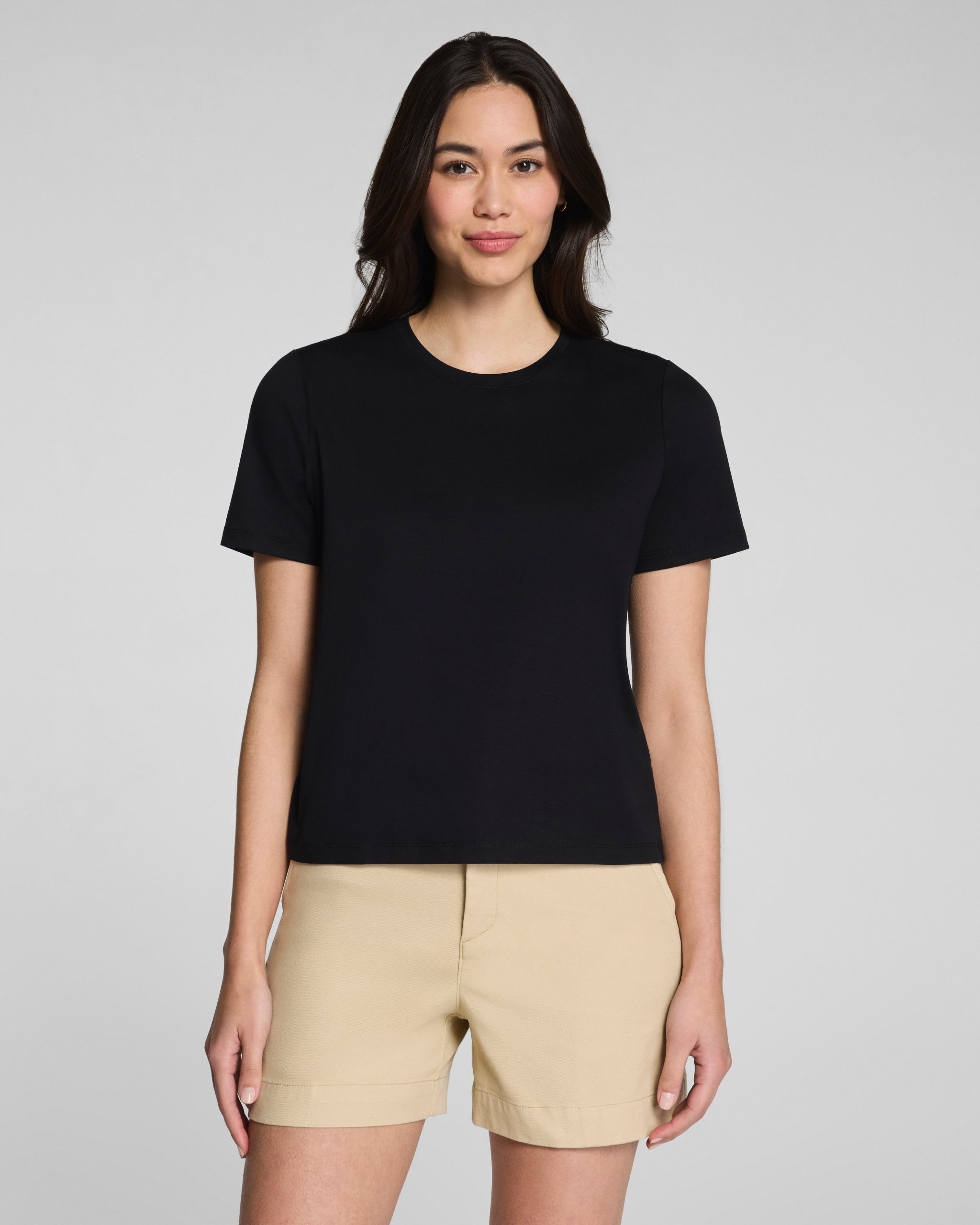SPANX? Lightweight Cotton Crewneck Tee | Classic Black