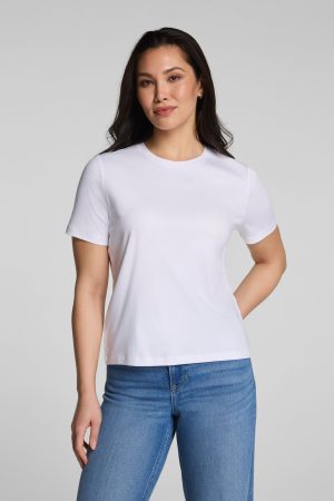 SPANX? Lightweight Cotton Crewneck Tee | Classic White
