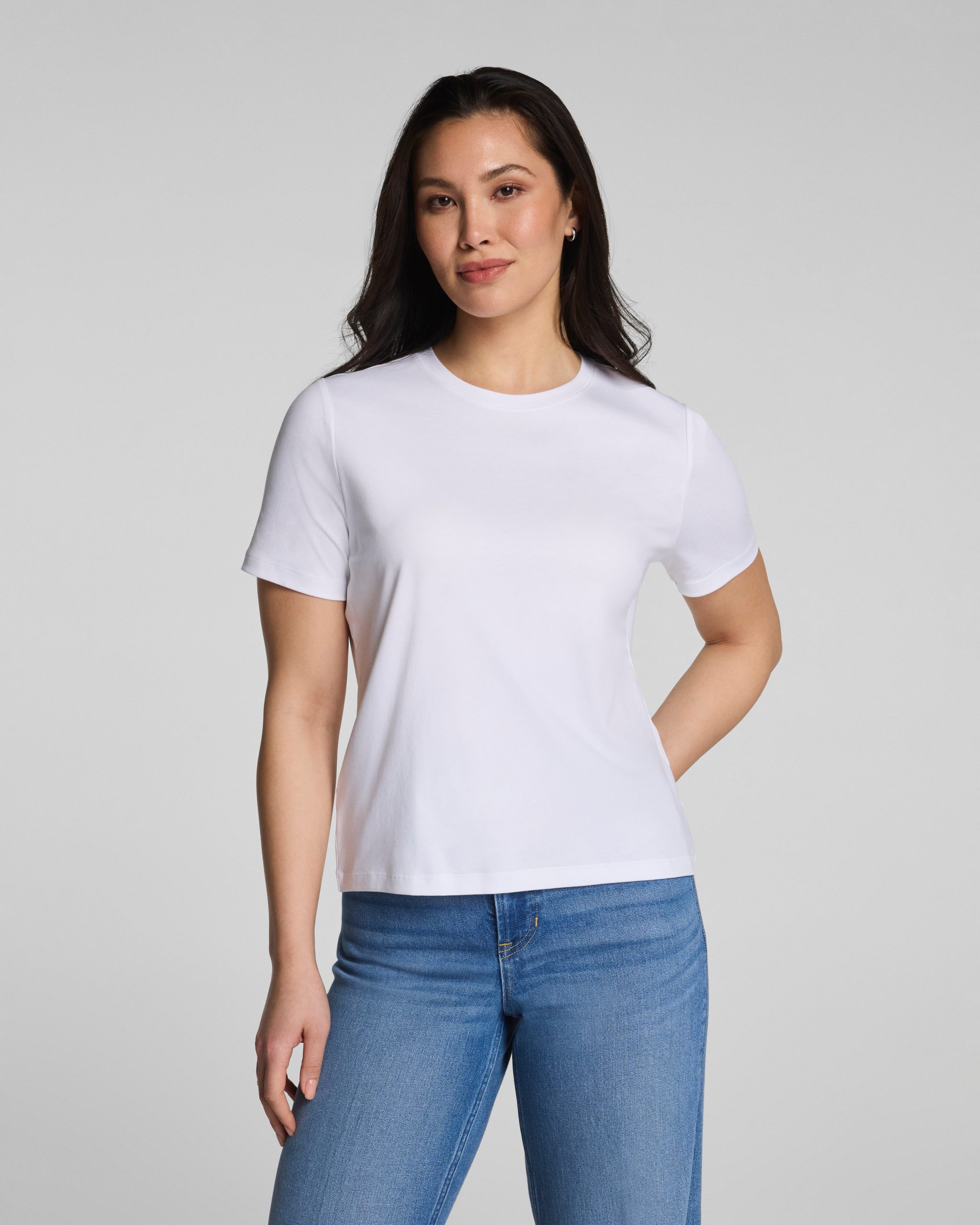 SPANX? Lightweight Cotton Crewneck Tee | Classic White