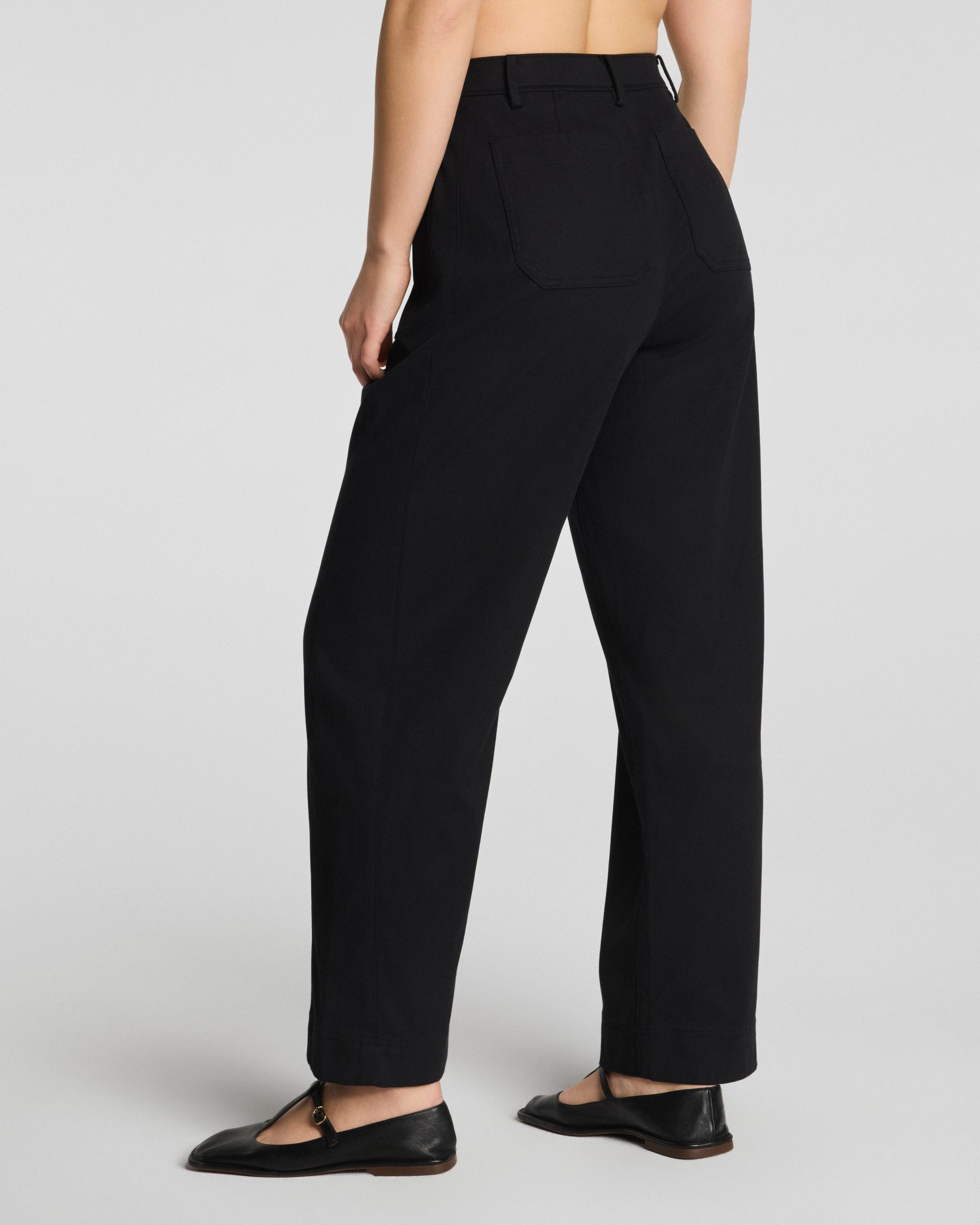 SPANXsupersmooth? Stretch Twill Utility Barrel Leg Pant with Patch Pockets | Classic Black - Image 3