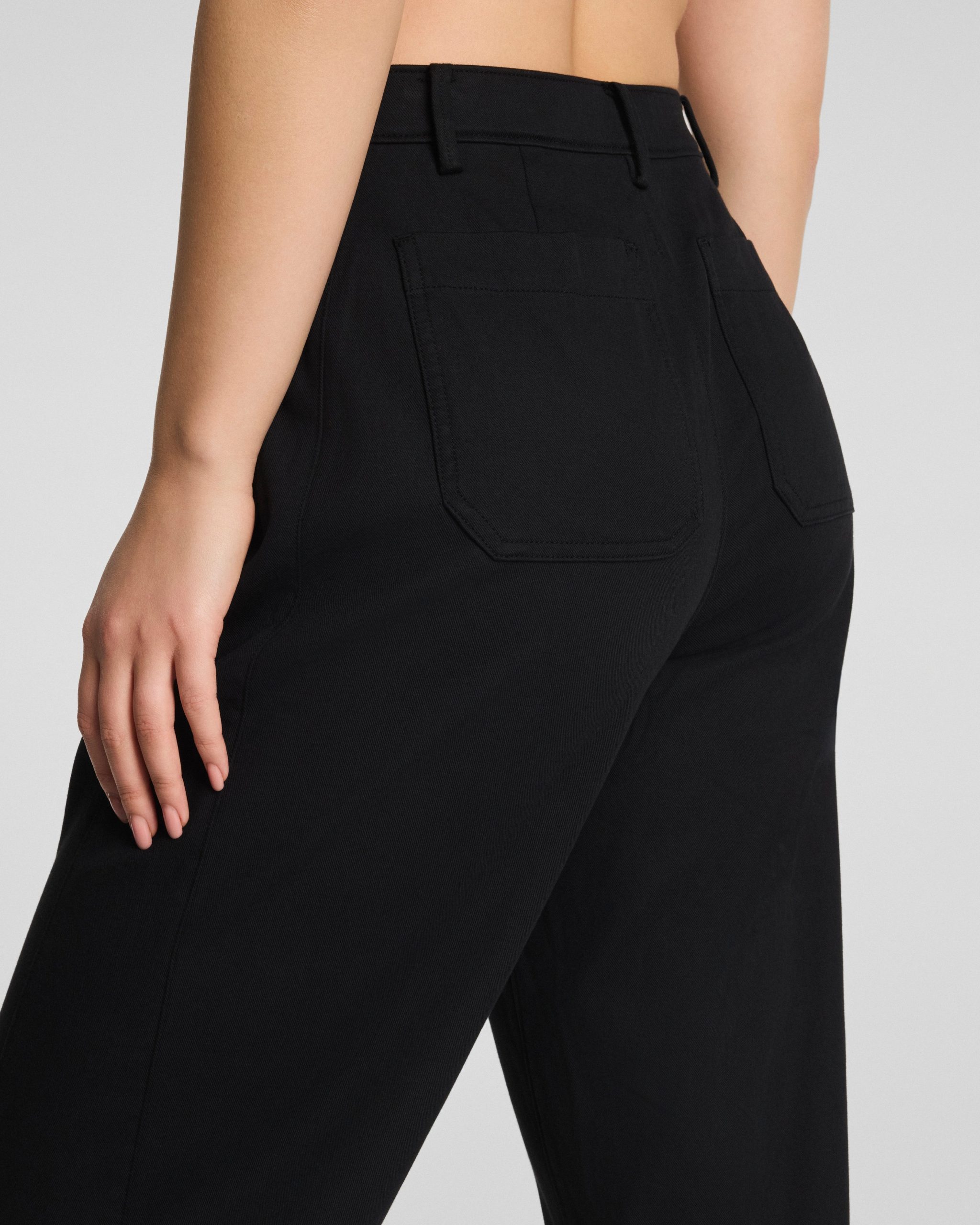 SPANXsupersmooth? Stretch Twill Utility Barrel Leg Pant with Patch Pockets | Classic Black - Image 5