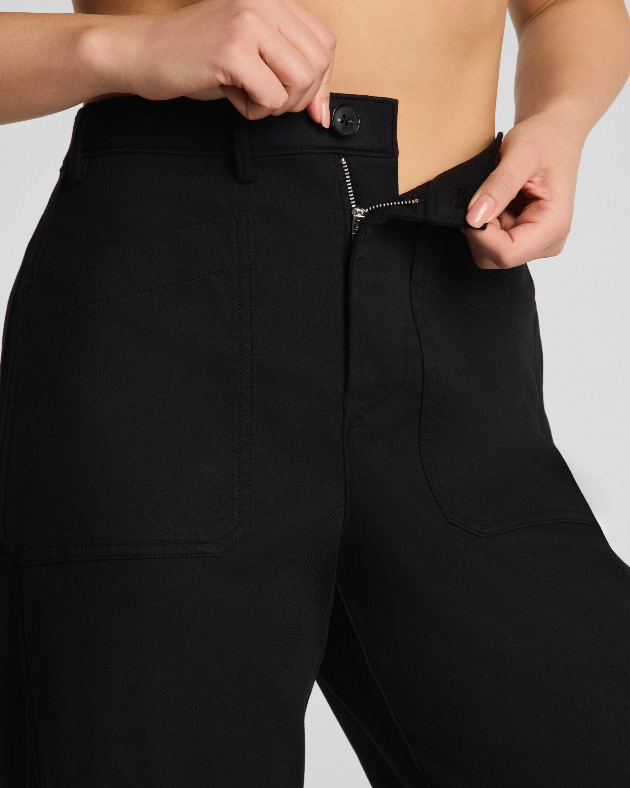 SPANXsupersmooth? Stretch Twill Utility Barrel Leg Pant with Patch Pockets | Classic Black - Image 4