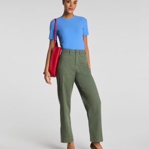 SPANXsupersmooth?  Stretch Twill Utility Barrel Leg Pant with Patch Pockets | Eucalyptus