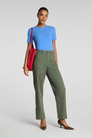 SPANXsupersmooth? Stretch Twill Utility Barrel Leg Pant with Patch Pockets | Eucalyptus