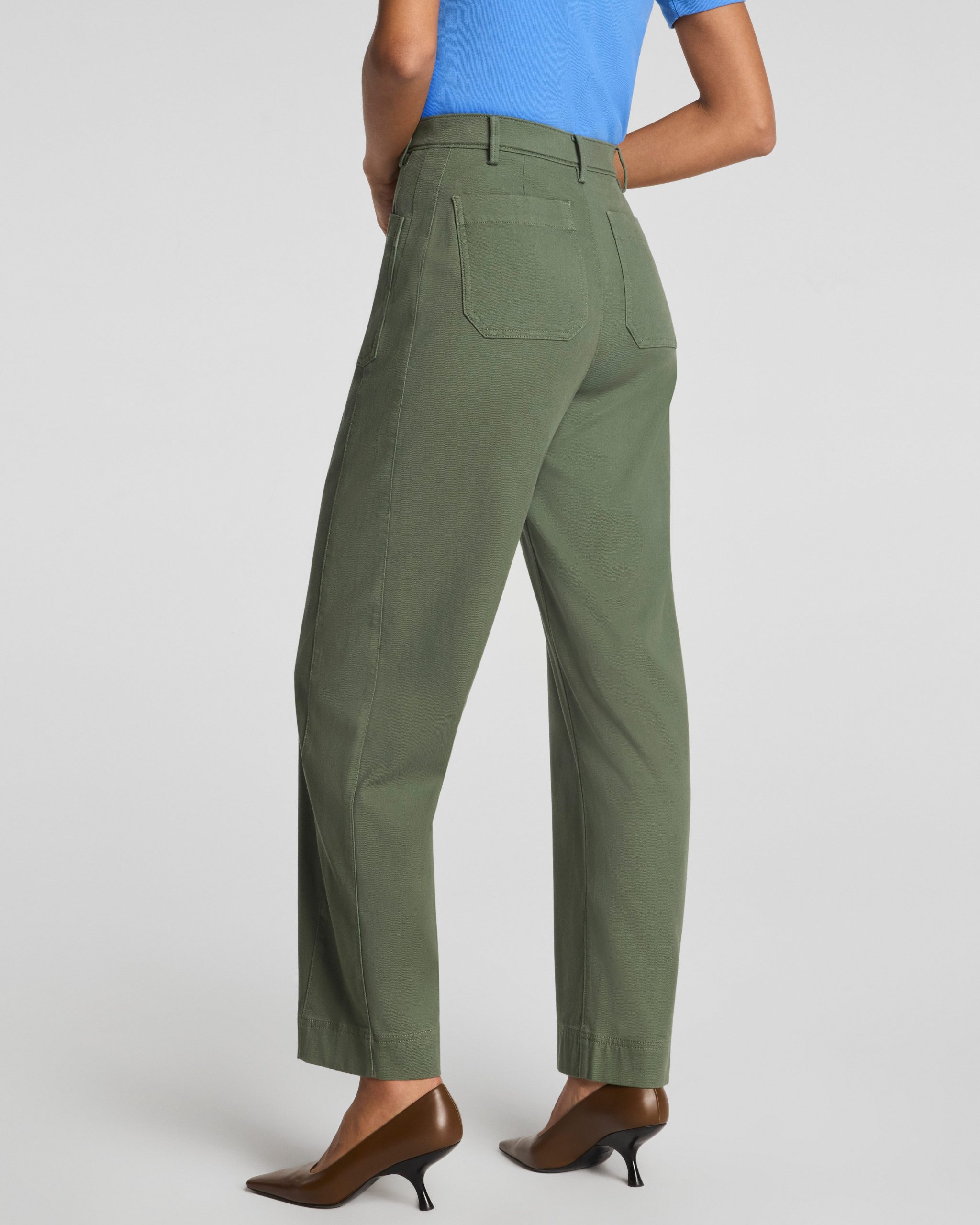 SPANXsupersmooth? Stretch Twill Utility Barrel Leg Pant with Patch Pockets | Eucalyptus - Image 3