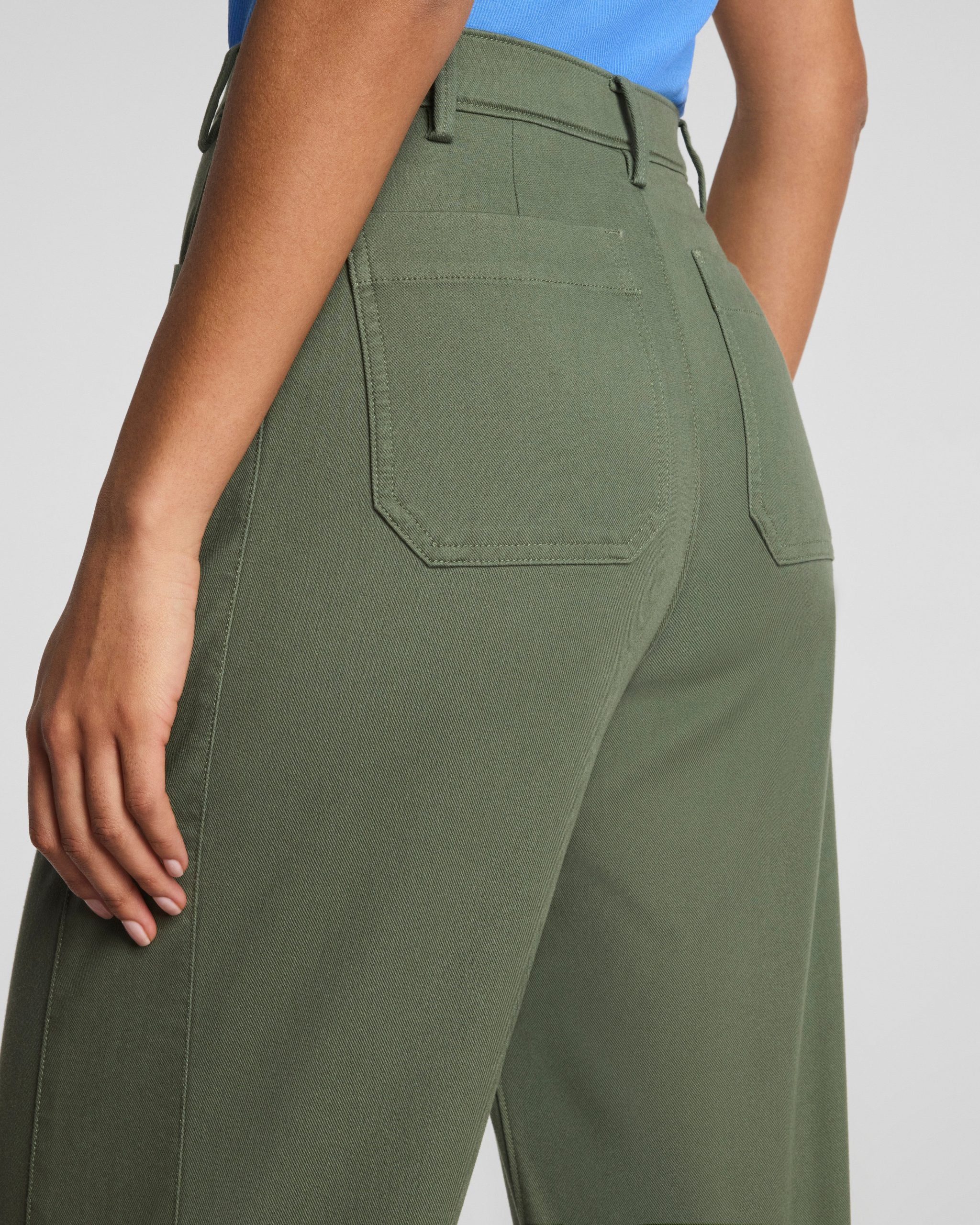 SPANXsupersmooth? Stretch Twill Utility Barrel Leg Pant with Patch Pockets | Eucalyptus - Image 5