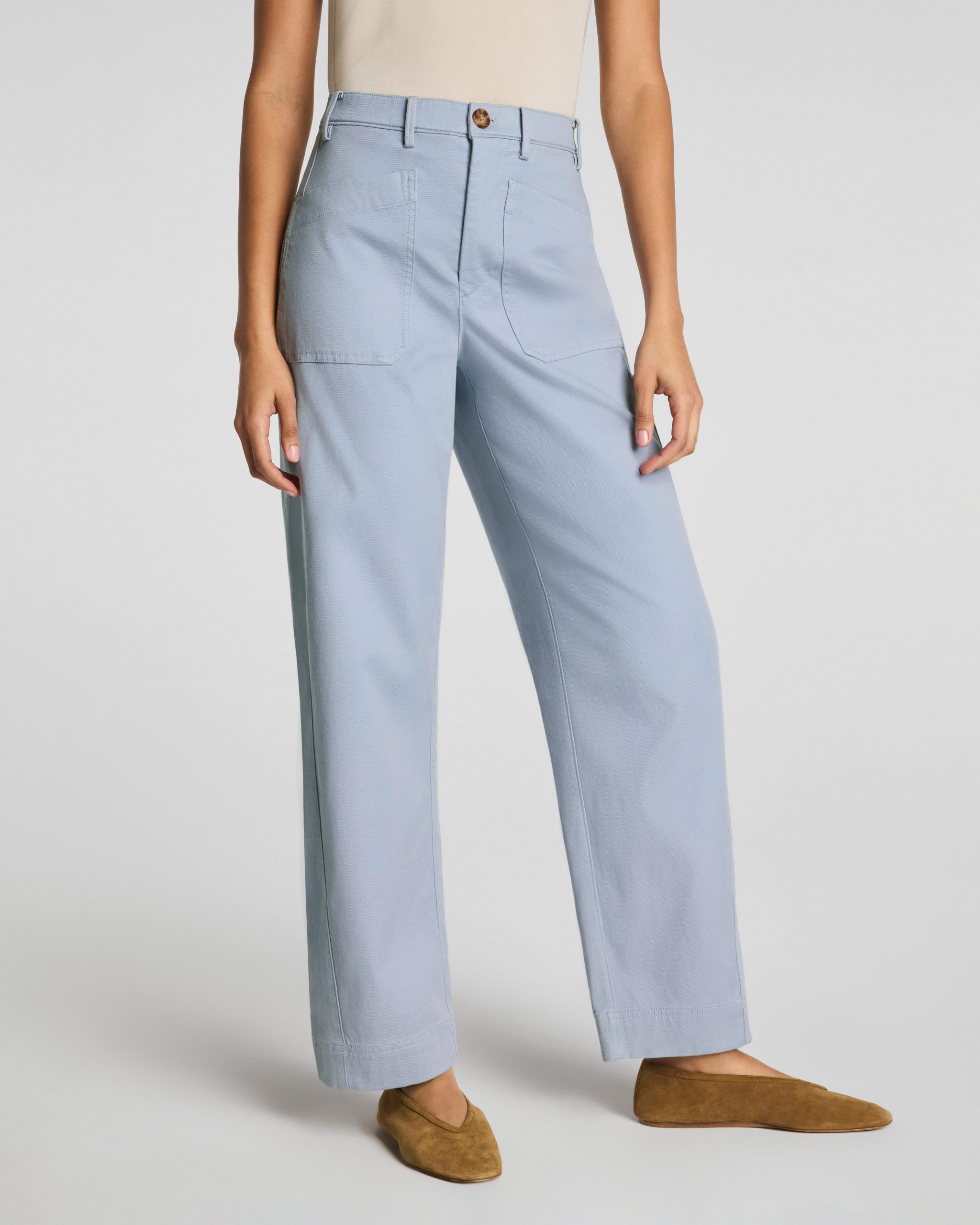 SPANXsupersmooth? Stretch Twill Utility Barrel Leg Pant with Patch Pockets | Himalayan Cloud - Image 2