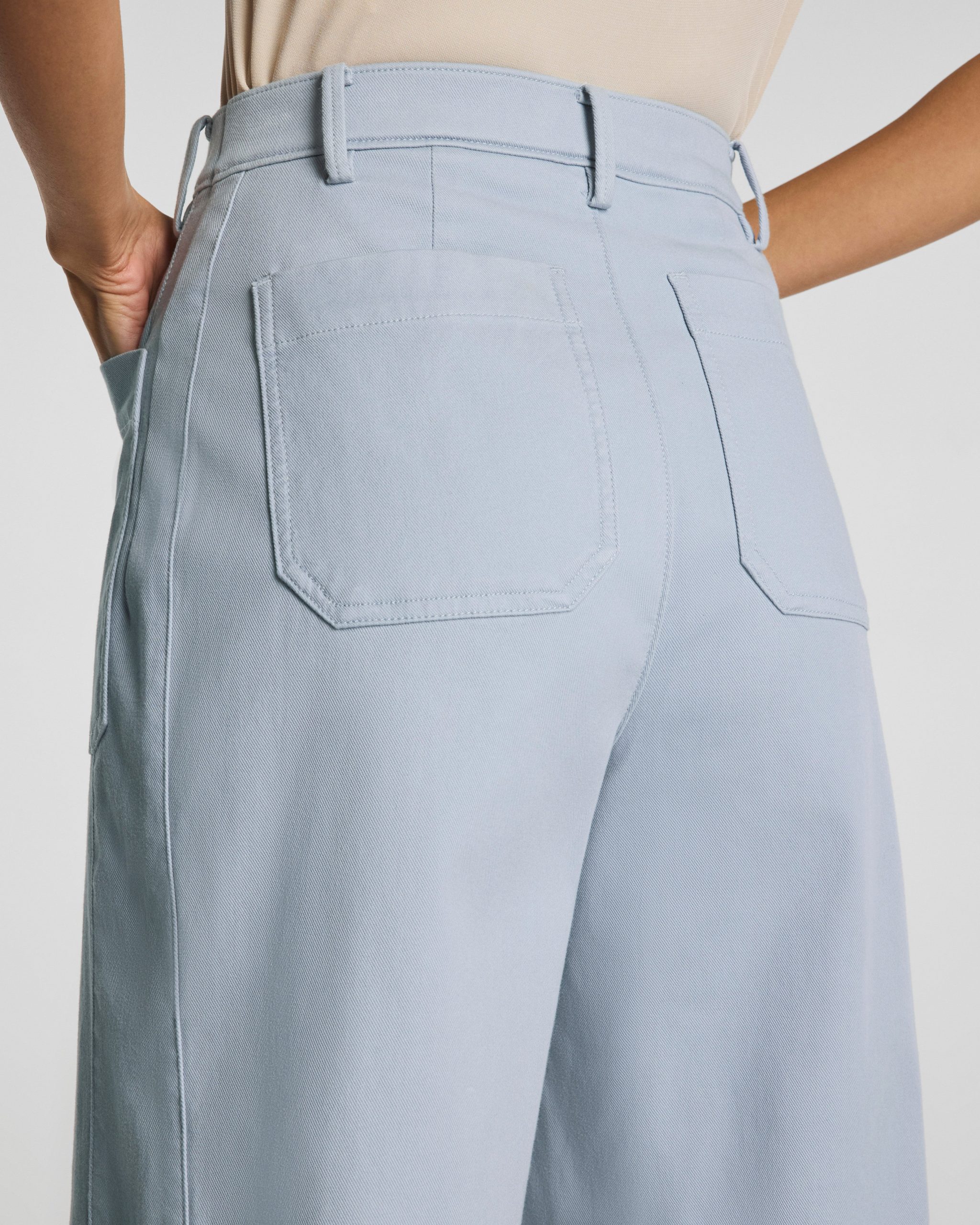 SPANXsupersmooth? Stretch Twill Utility Barrel Leg Pant with Patch Pockets | Himalayan Cloud - Image 5