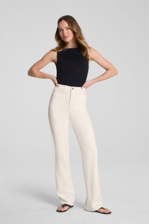 SPANXshape? Authentic 360 Easy Flare Jeans with Patch Pockets | Alabaster