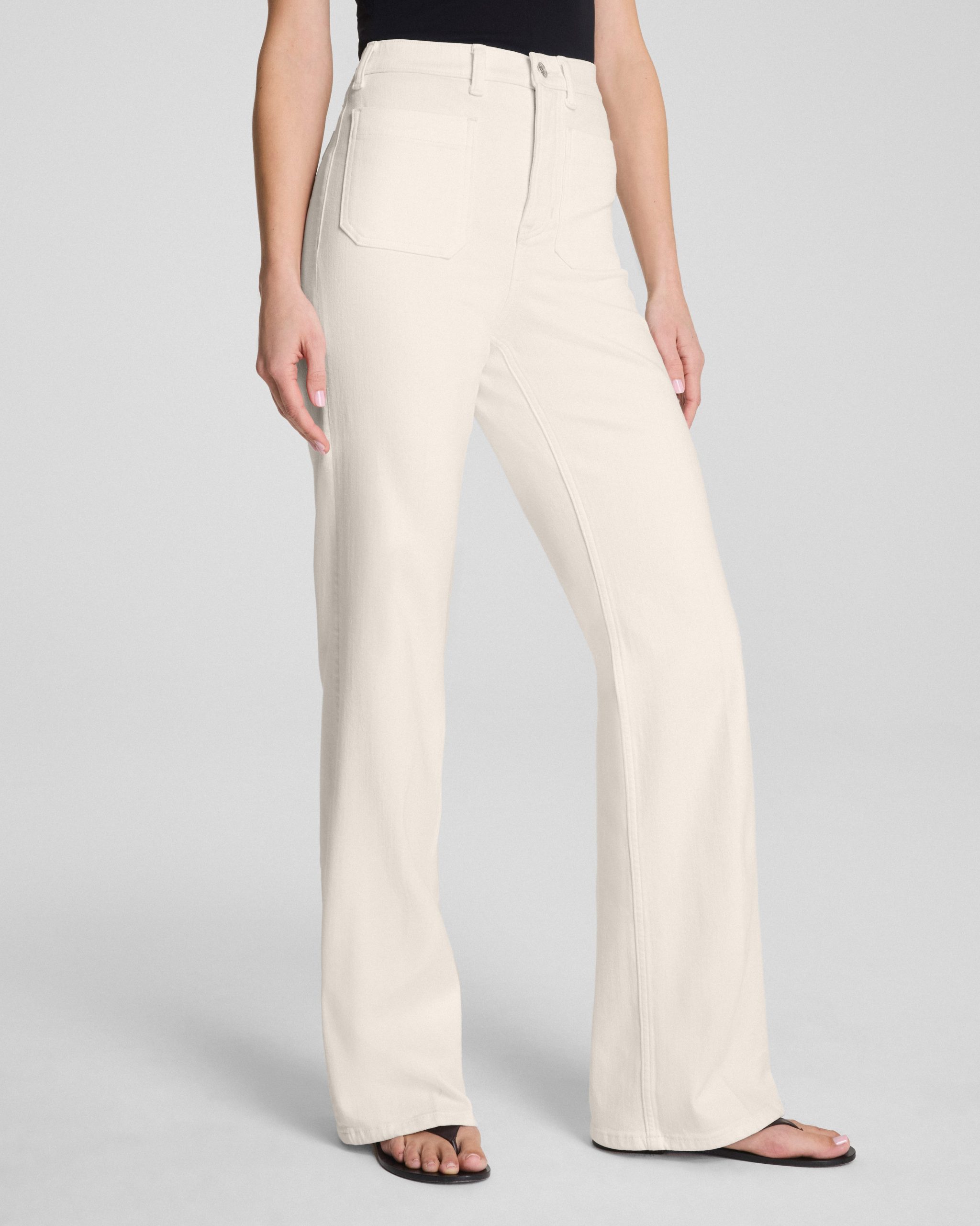 SPANXshape? Authentic 360 Easy Flare Jeans with Patch Pockets | Alabaster - Image 2