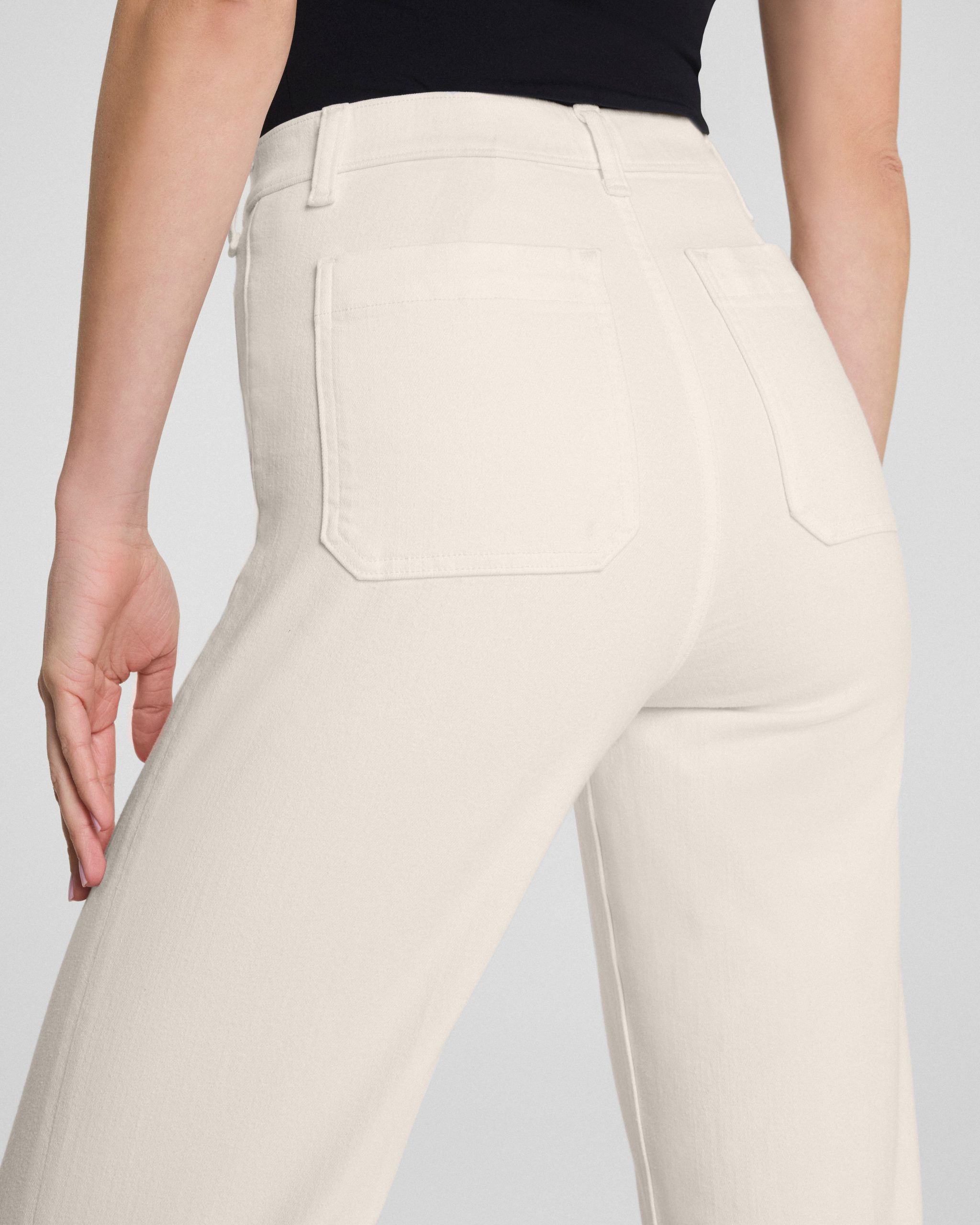 SPANXshape? Authentic 360 Easy Flare Jeans with Patch Pockets | Alabaster - Image 5