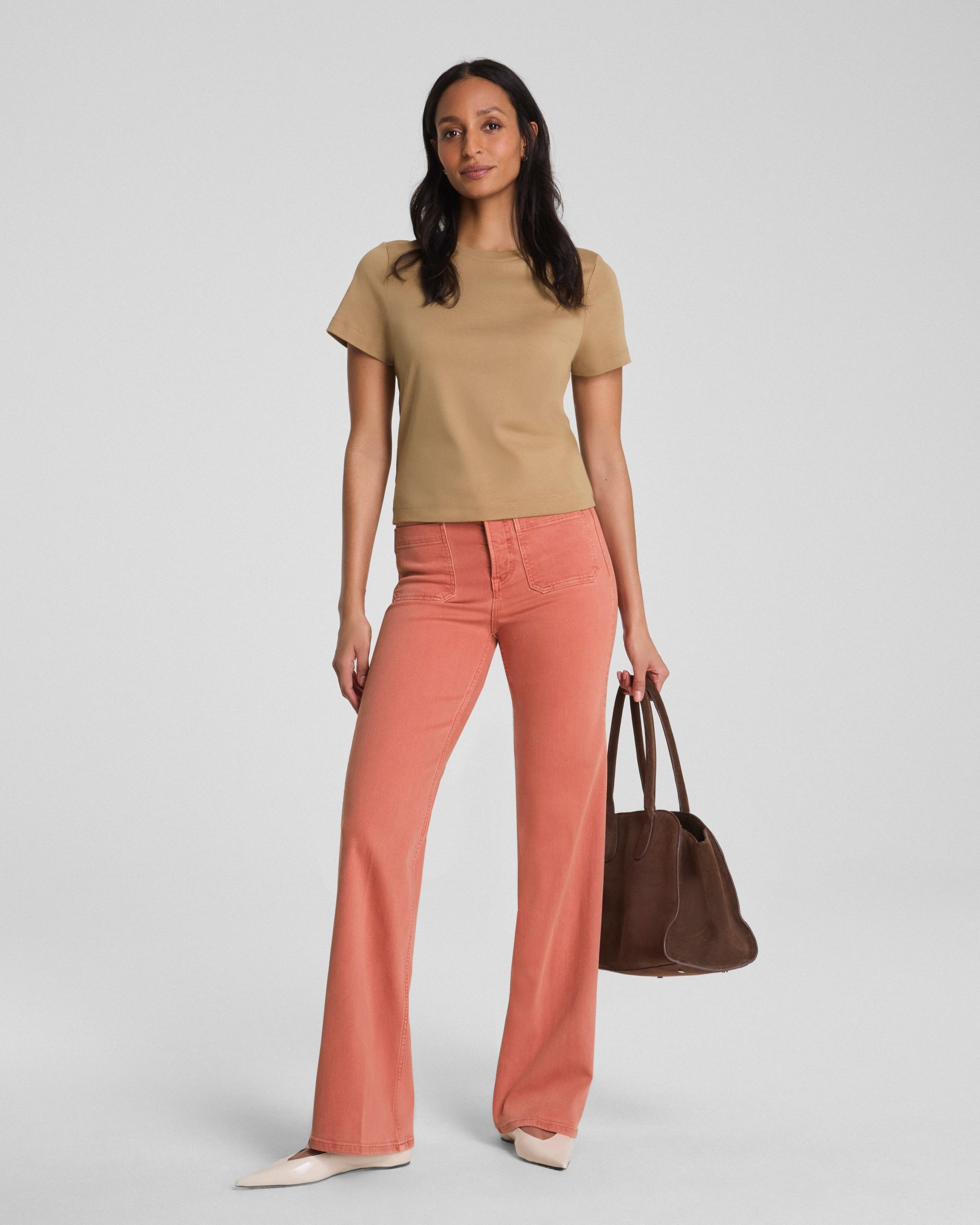 SPANXshape? Authentic 360 Easy Flare Jeans with Patch Pockets | Clay