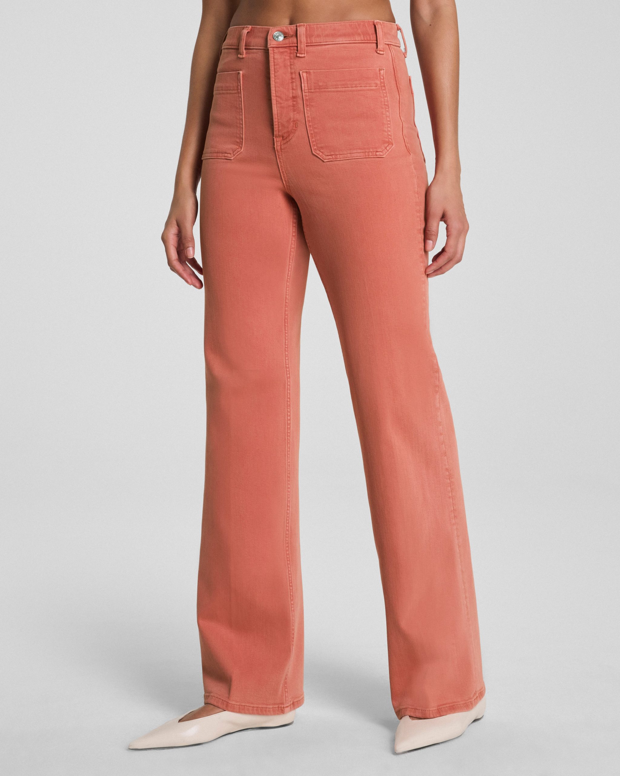 SPANXshape? Authentic 360 Easy Flare Jeans with Patch Pockets | Clay - Image 2
