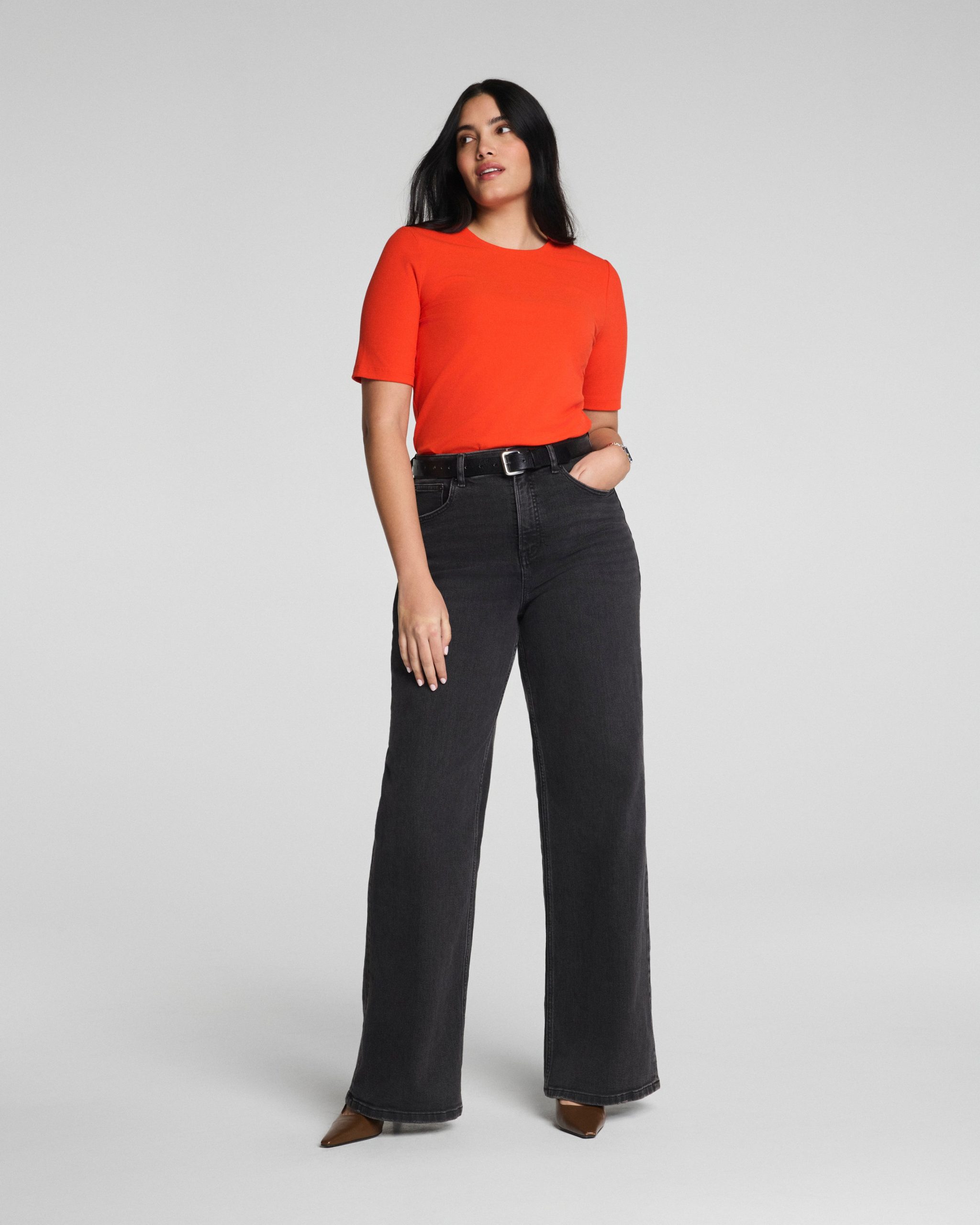 SPANX? Ribbed Knit Crewneck Tee | Poppy - Image 4