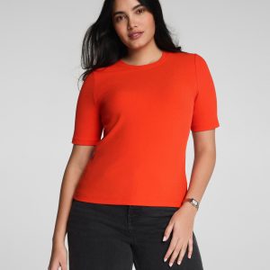SPANX? Ribbed Knit Crewneck Tee | Poppy