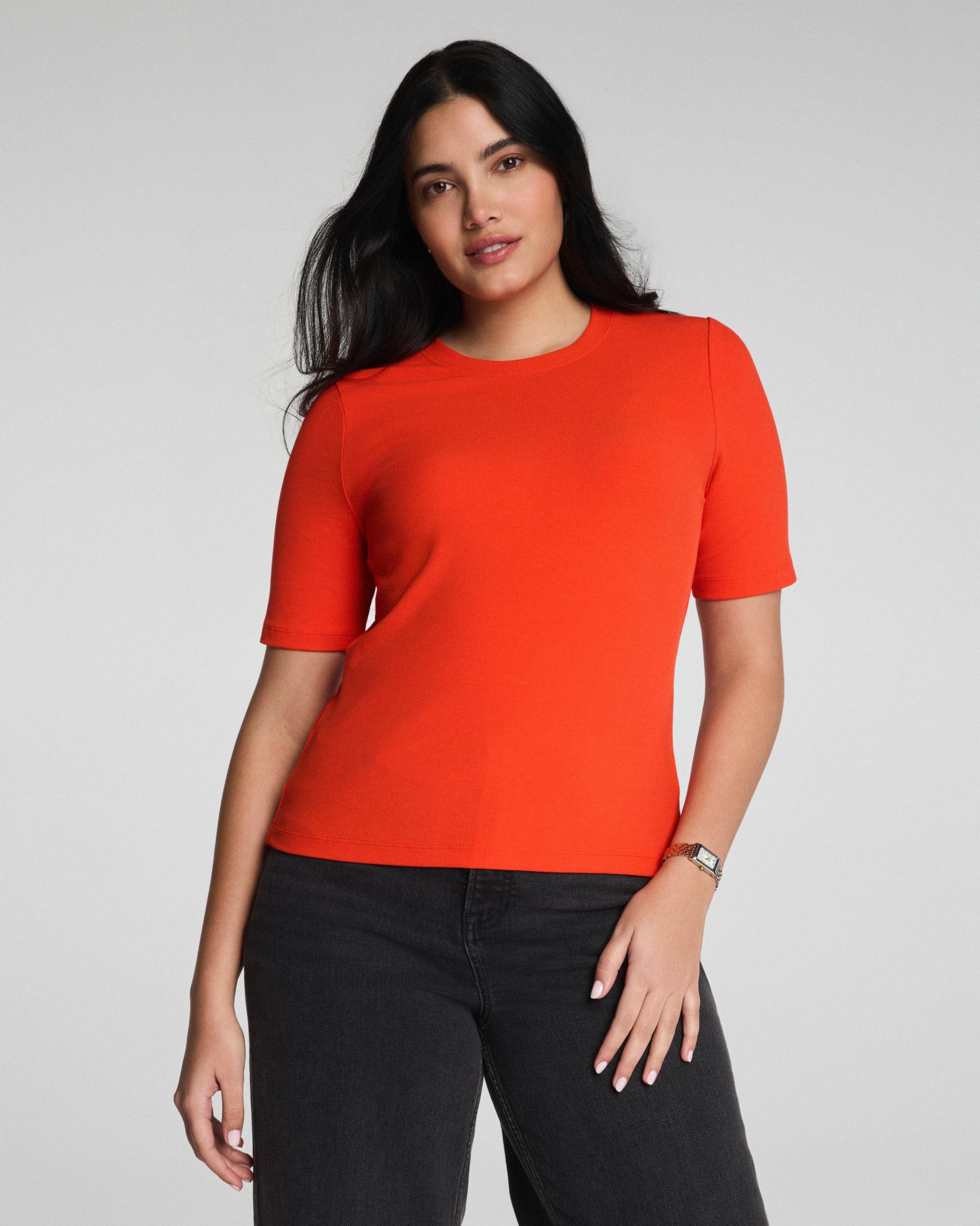 SPANX? Ribbed Knit Crewneck Tee | Poppy