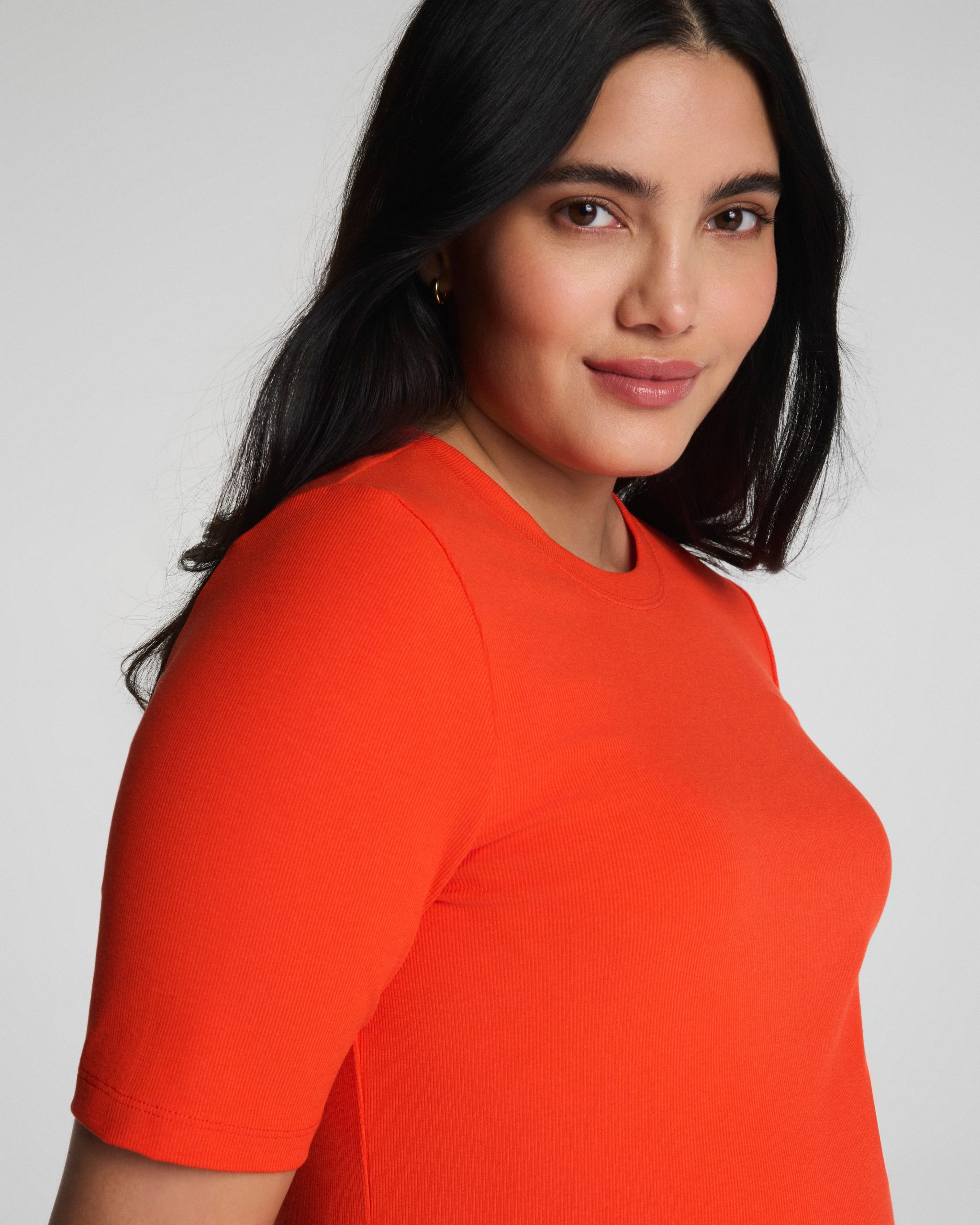 SPANX? Ribbed Knit Crewneck Tee | Poppy - Image 3