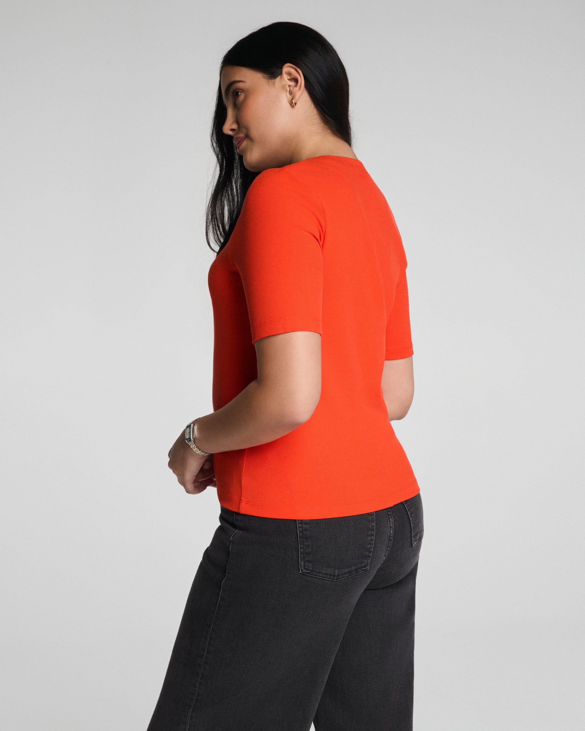 SPANX? Ribbed Knit Crewneck Tee | Poppy - Image 2