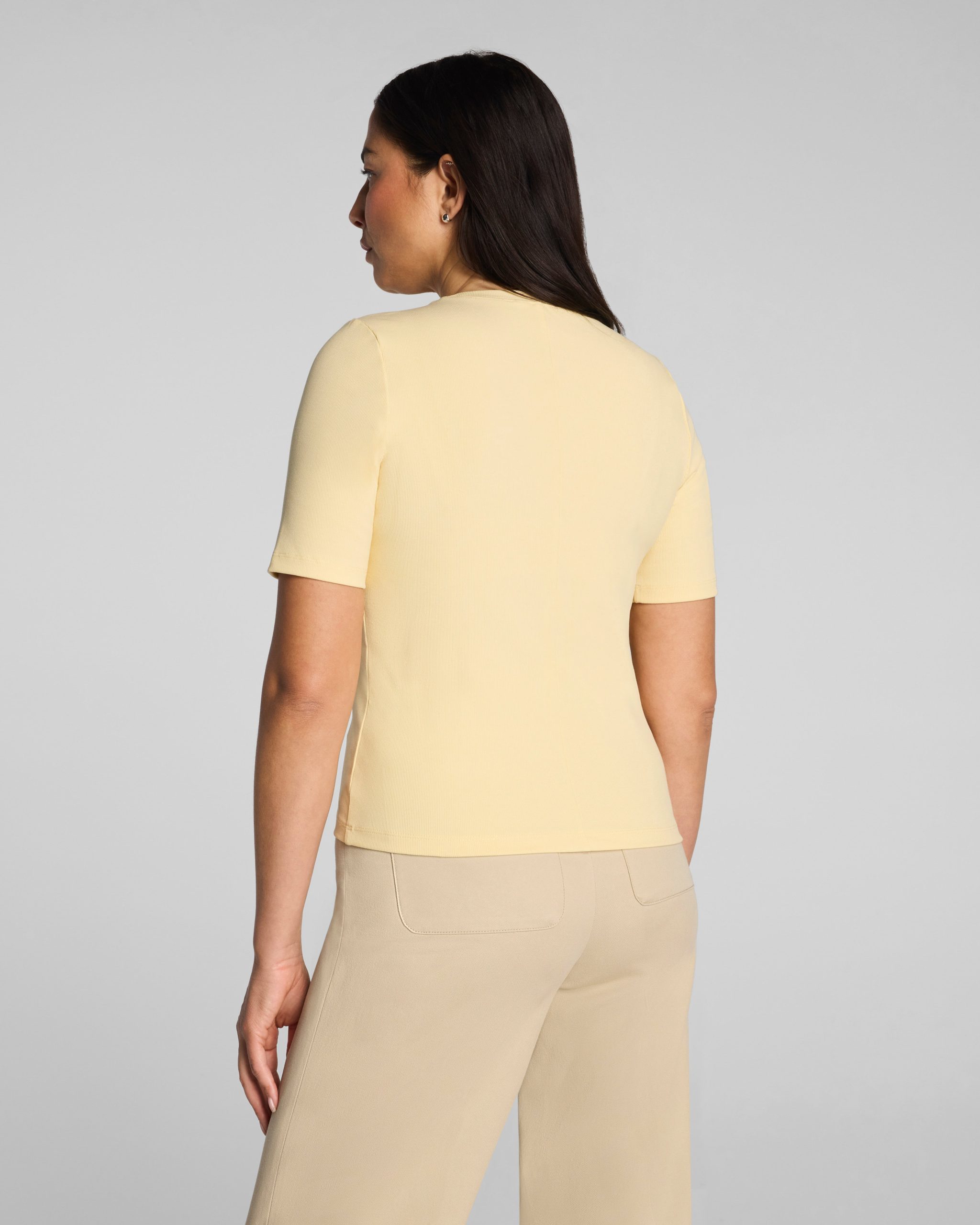 SPANX? Ribbed Knit Crewneck Tee | Sunbeam - Image 2