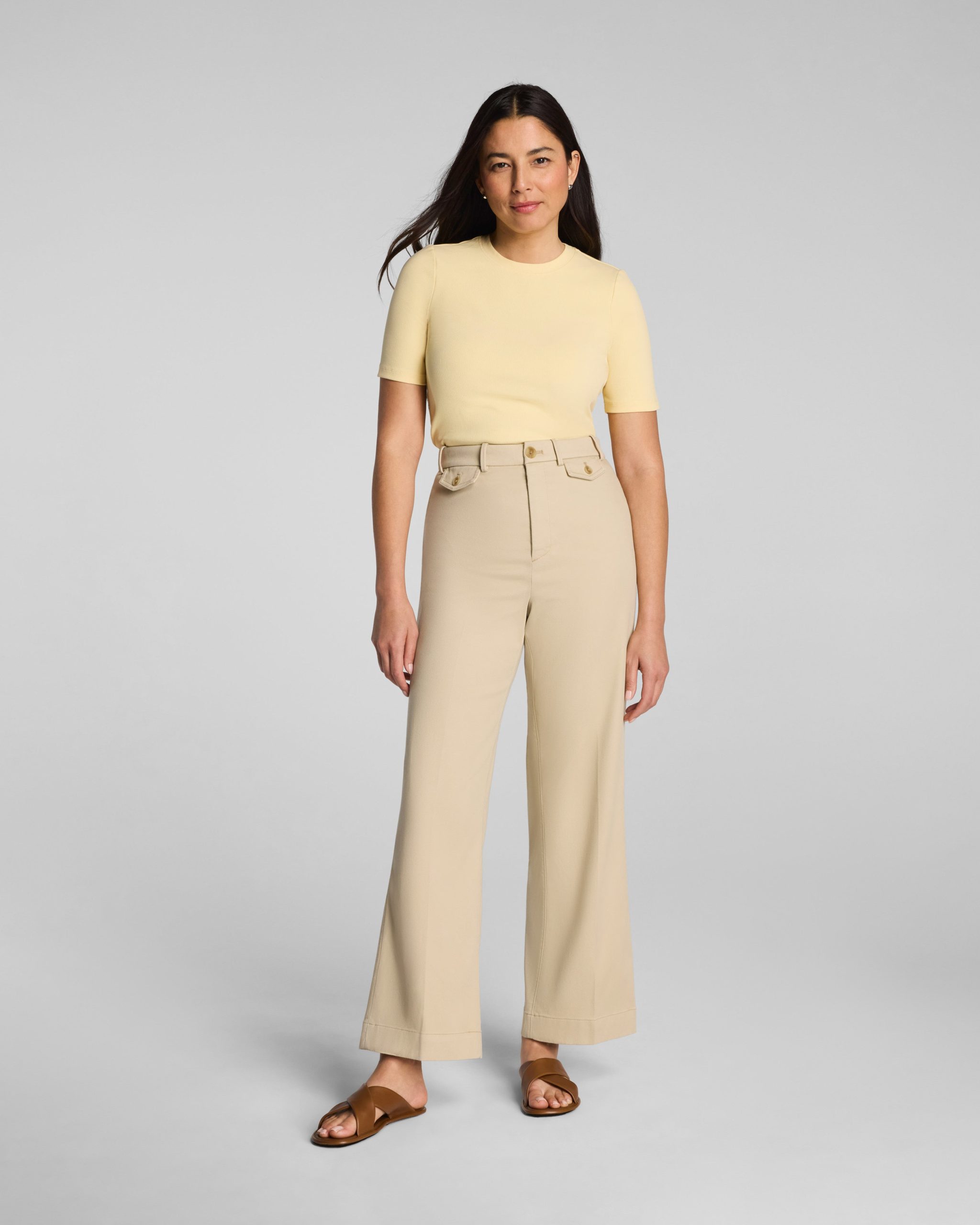 SPANXsupersmooth? Stretch Twill Cropped Easy Flare Pant | Sandbar