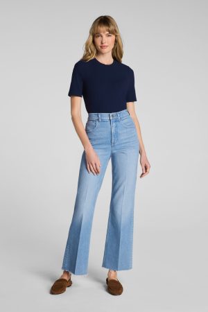 SPANXshape? Authentic 360 Raw Hem Kick Flare Jeans | Seaside Blue