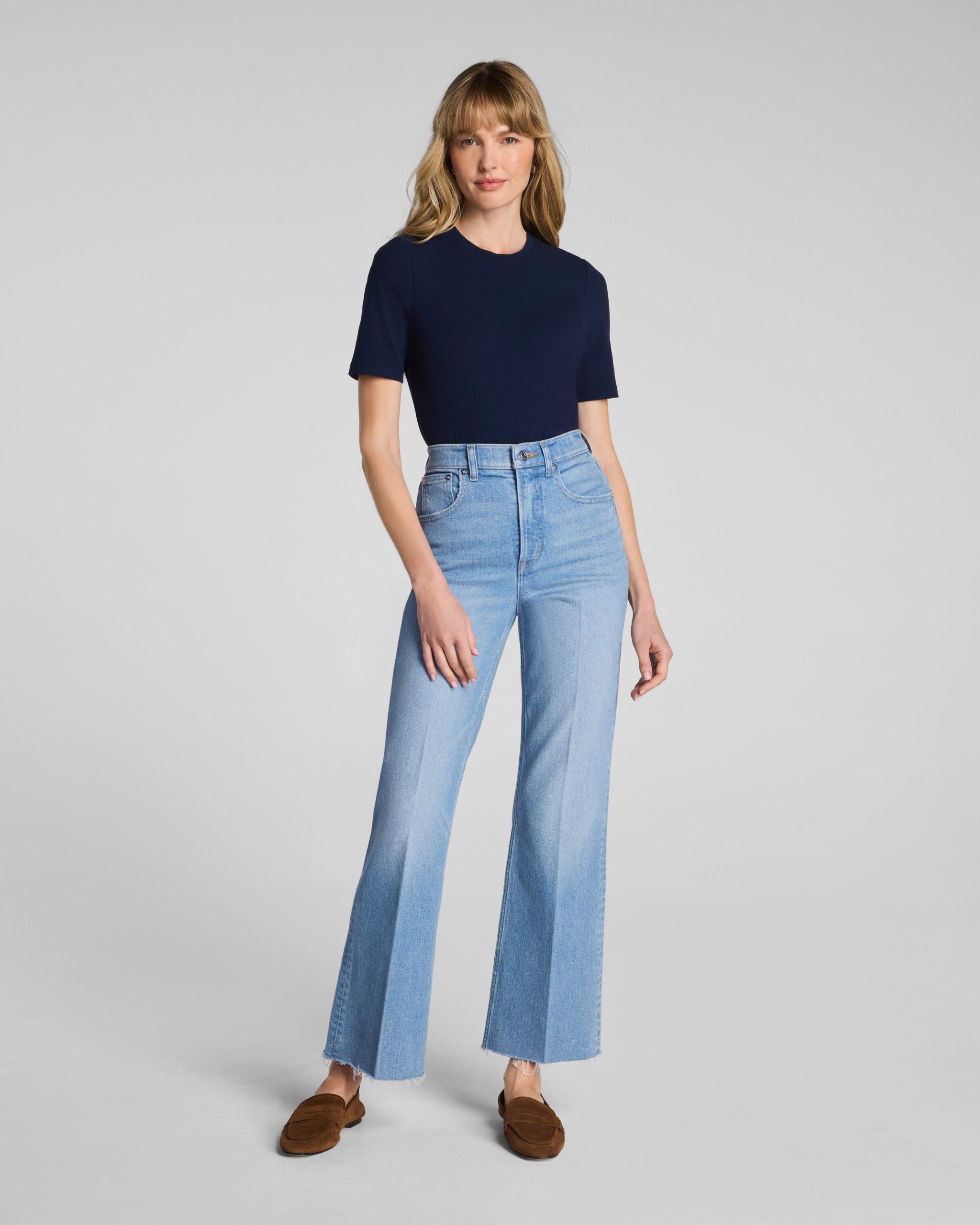 SPANX? Ribbed Knit Crewneck Tee | Timeless Navy - Image 3