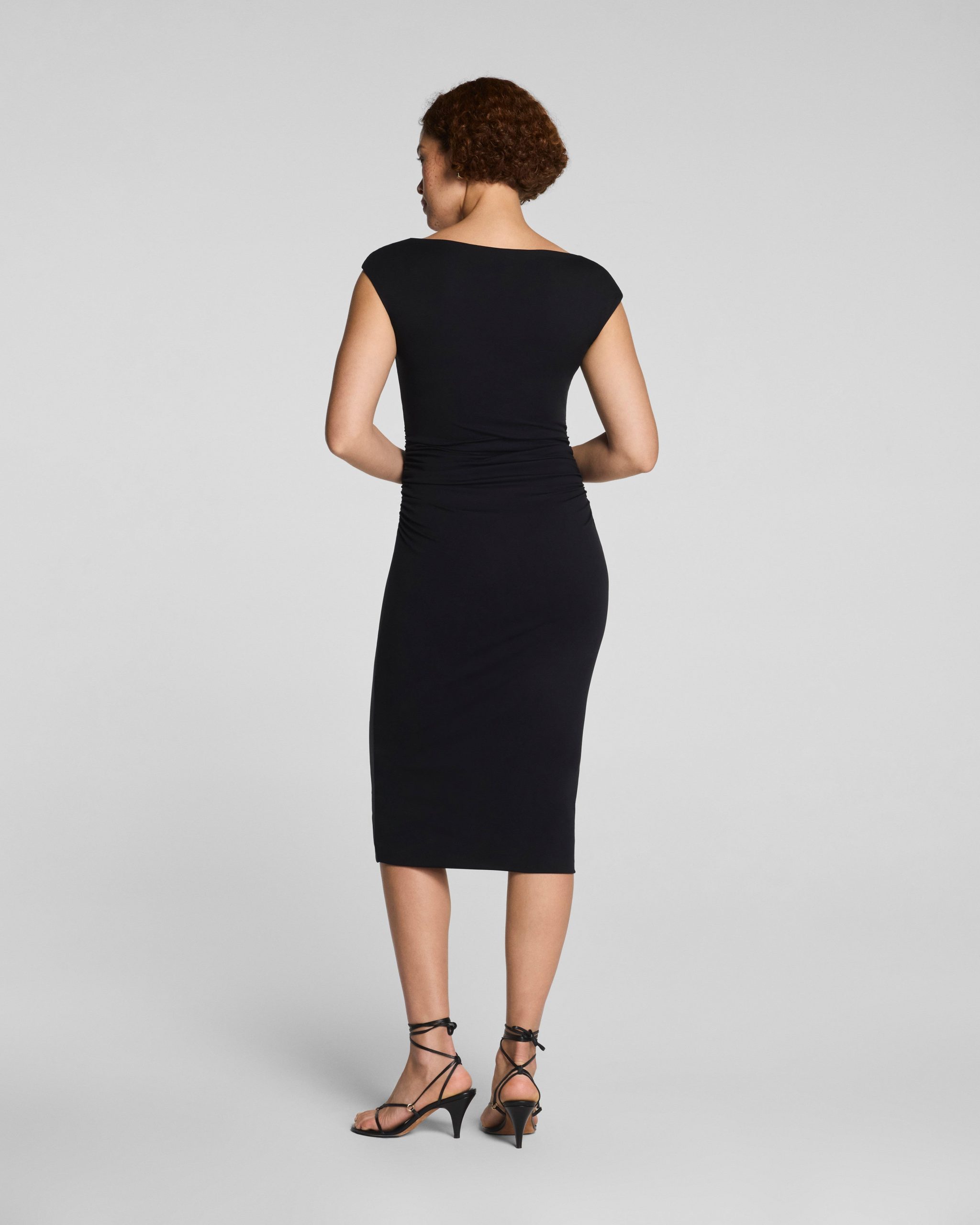 SPANXsmooth? Jersey Scoop Neck Ruched Midi Dress | Classic Black - Image 2