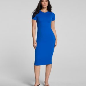 SPANXsmooth?  Jersey Crewneck Short Sleeve Midi Dress | Current