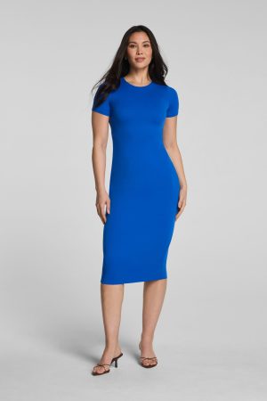 SPANXsmooth? Jersey Crewneck Short Sleeve Midi Dress | Current