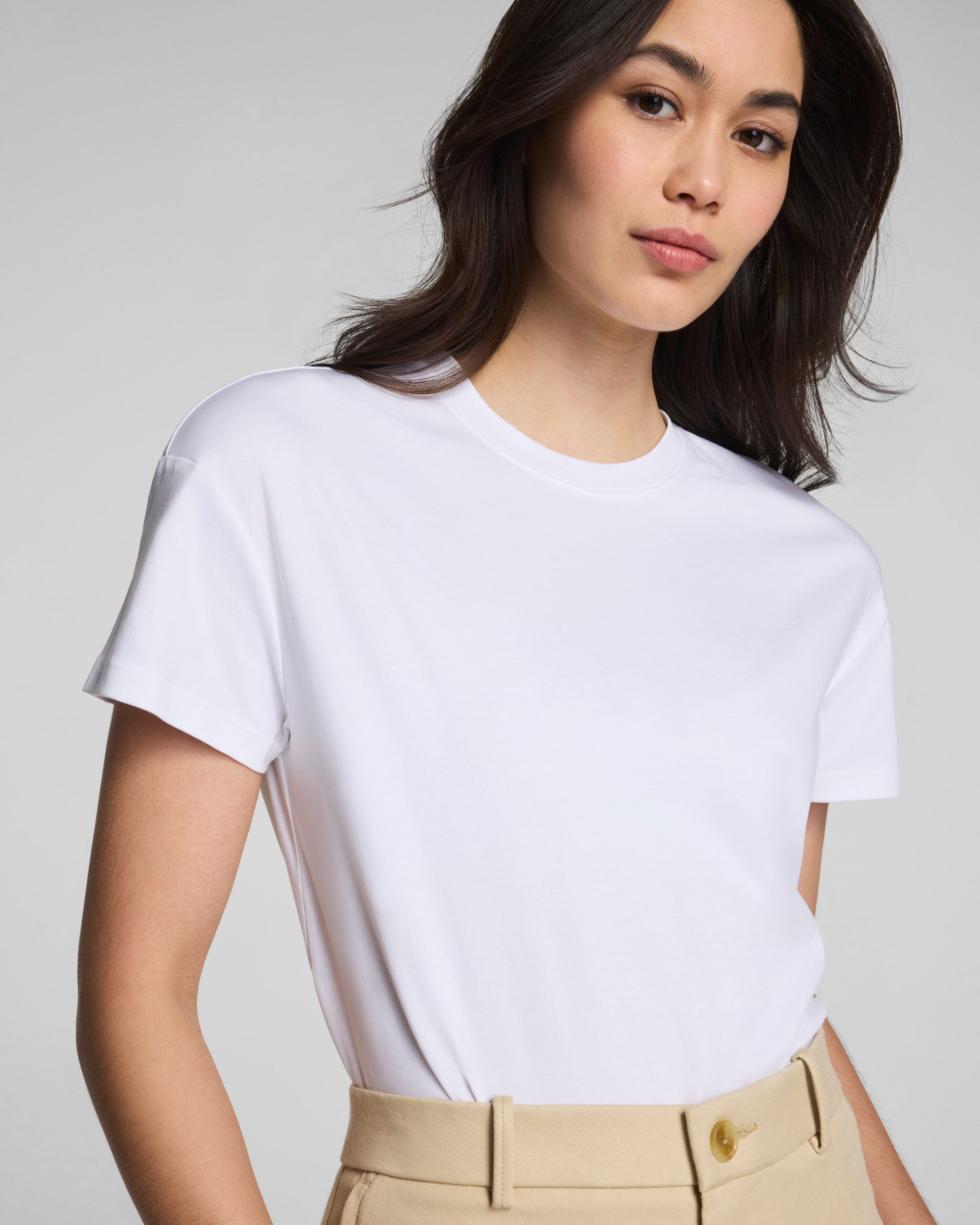 SPANX? Lightweight Cotton Crewneck Short Sleeve Bodysuit | Classic White - Image 3