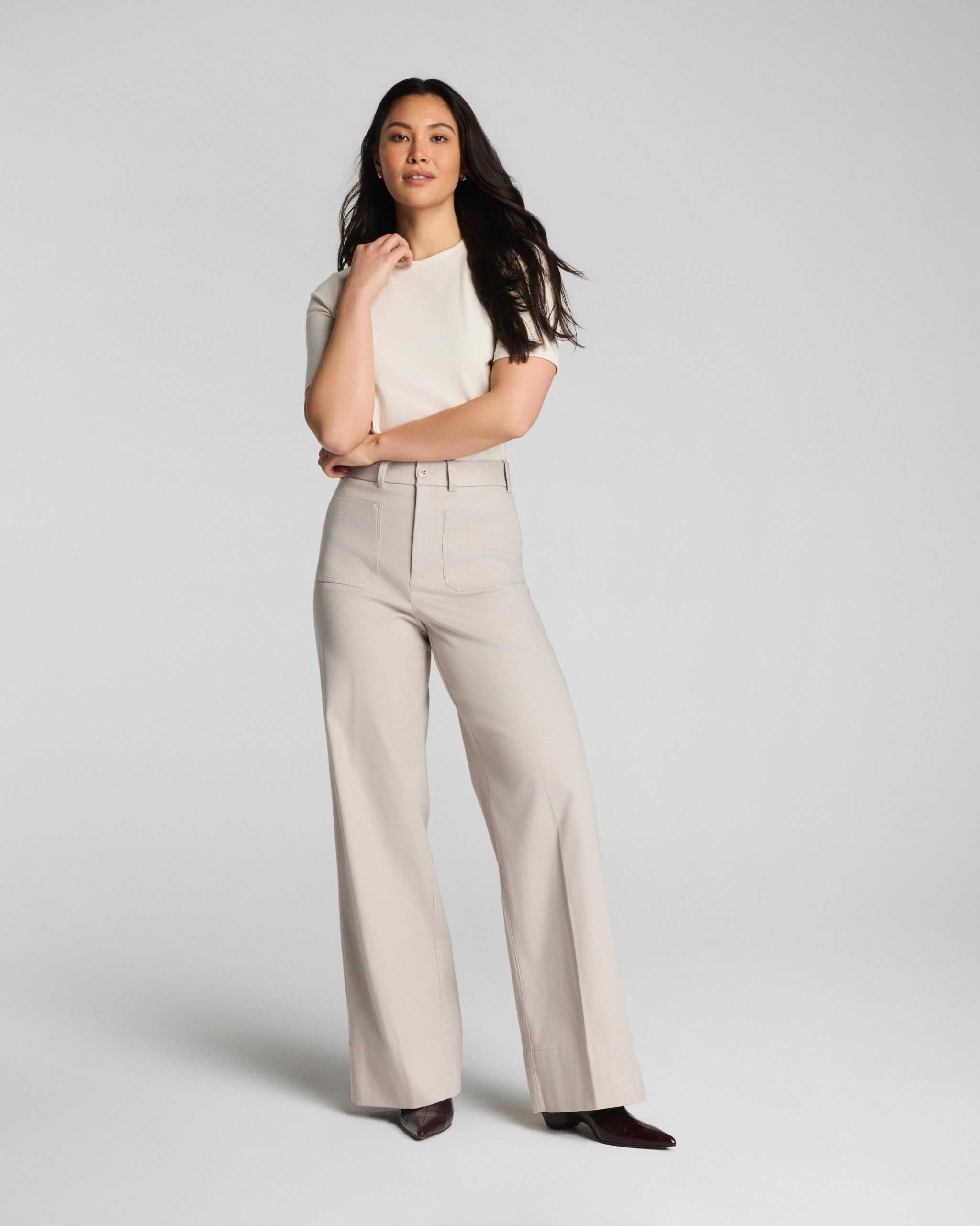 SPANXsupersmooth? Stretch Twill Wide Leg Pant with Patch Pockets - Image 2