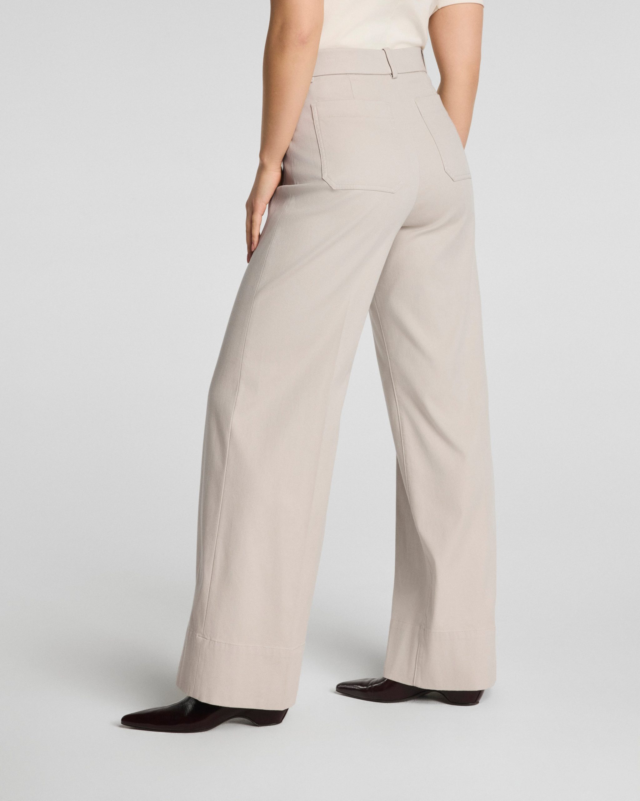 SPANXsupersmooth? Stretch Twill Wide Leg Pant with Patch Pockets | Bone - Image 3