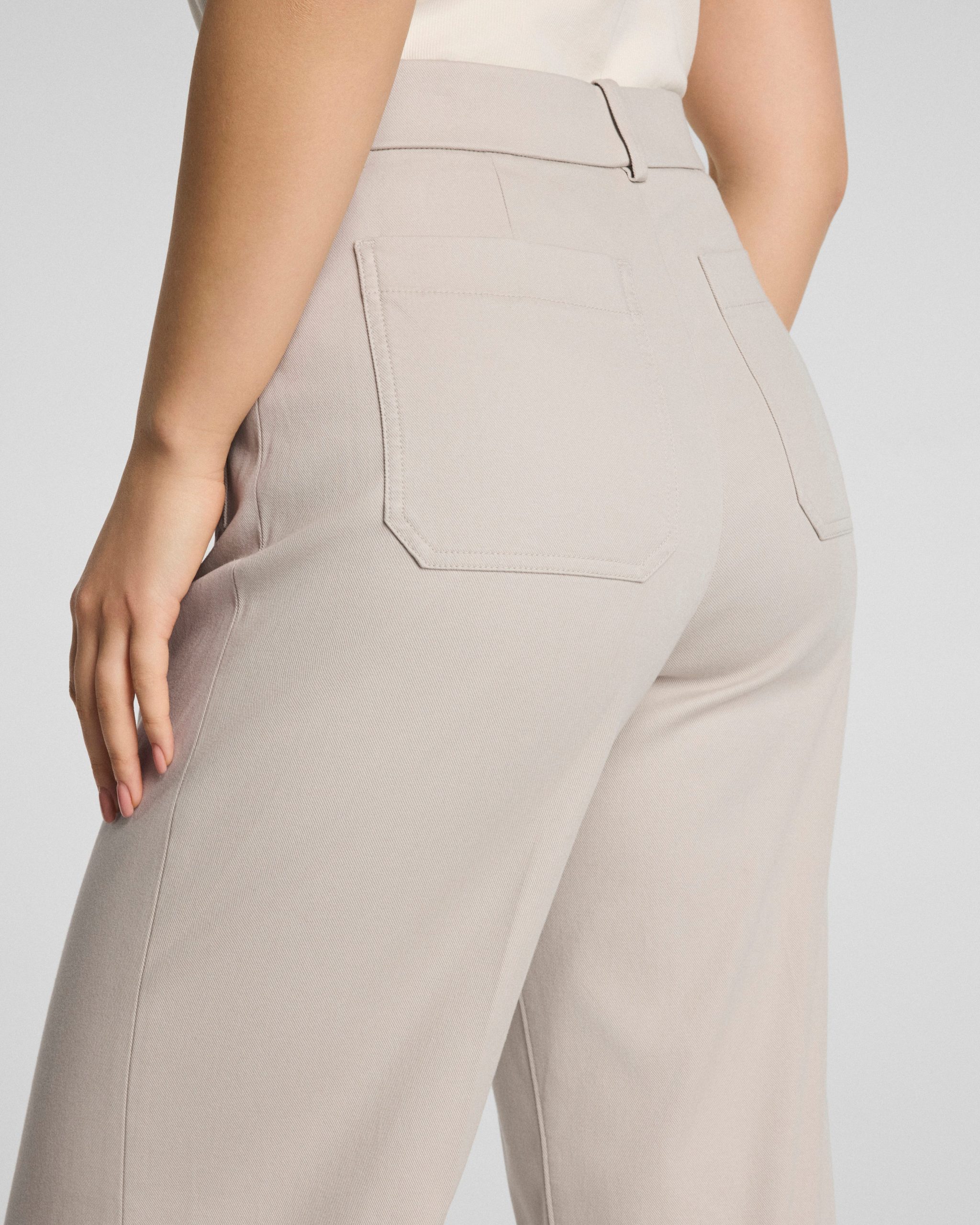 SPANXsupersmooth? Stretch Twill Wide Leg Pant with Patch Pockets | Bone - Image 5