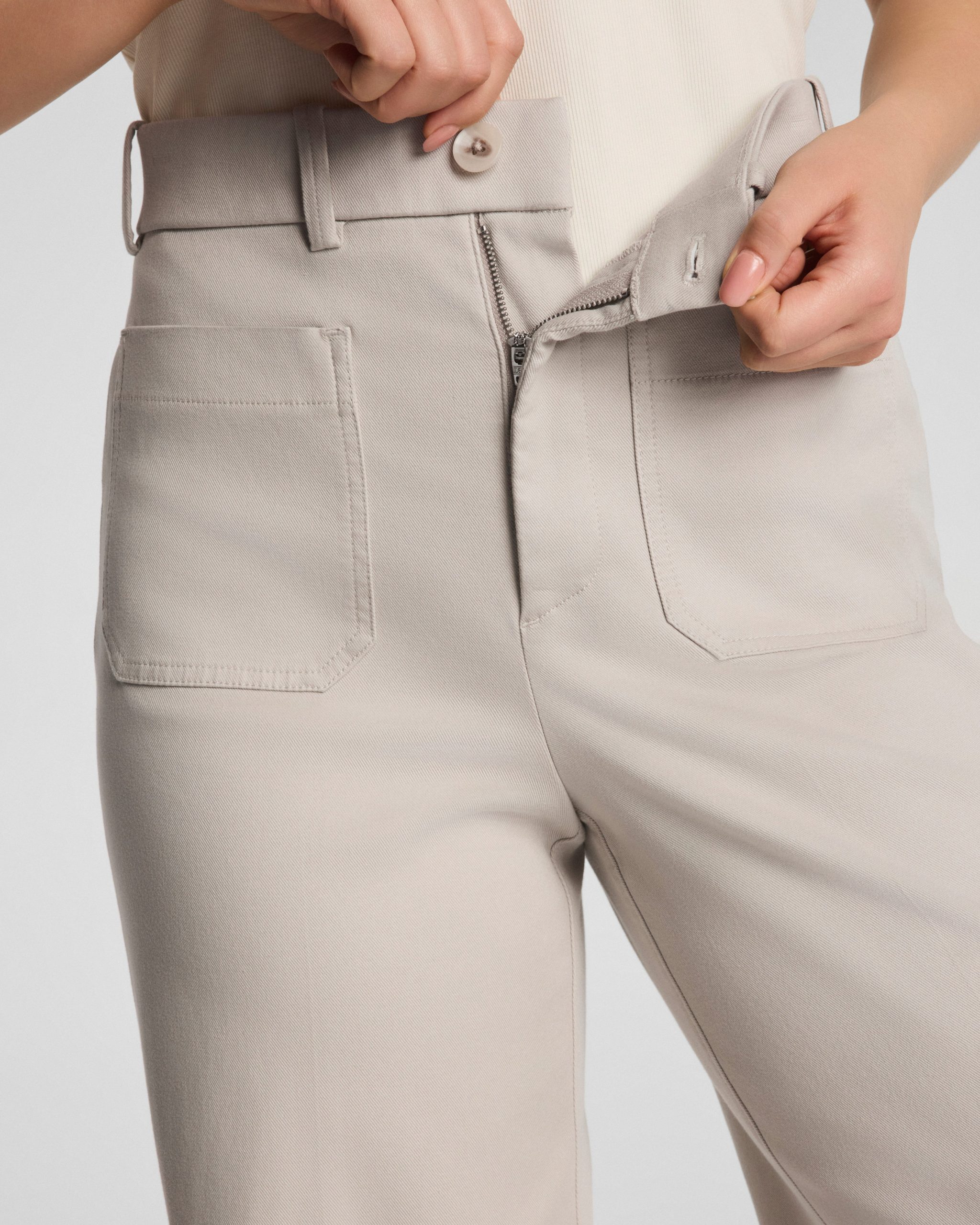 SPANXsupersmooth? Stretch Twill Wide Leg Pant with Patch Pockets | Bone - Image 4