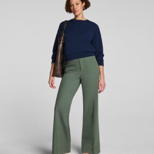 SPANXsupersmooth?  Stretch Twill Wide Leg Pant with Patch Pockets | Eucalyptus