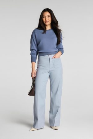 SPANXsupersmooth? Stretch Twill Wide Leg Pant with Patch Pockets | Himalayan Cloud
