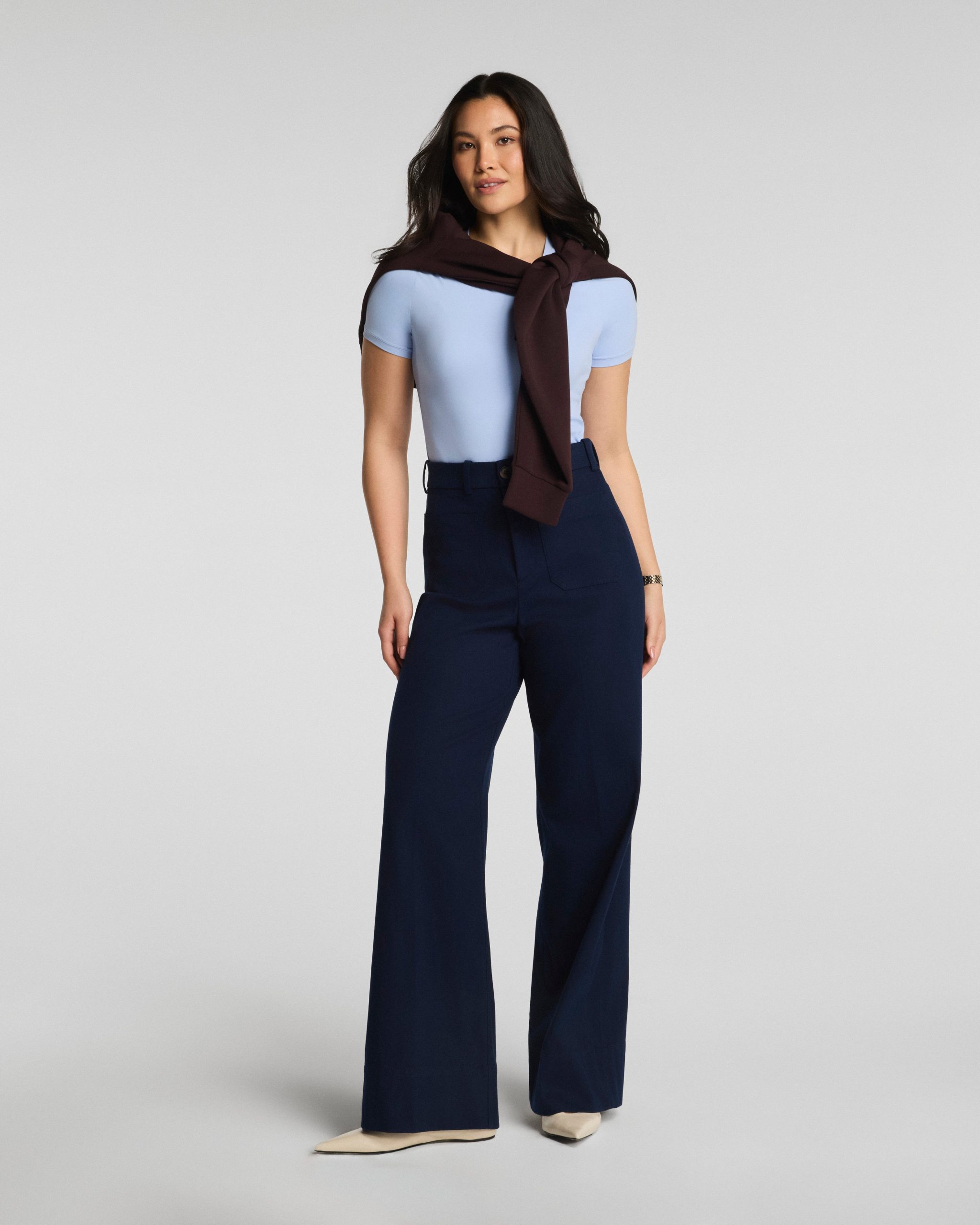 SPANXsupersmooth? Stretch Twill Wide Leg Pant with Patch Pockets - Image 3