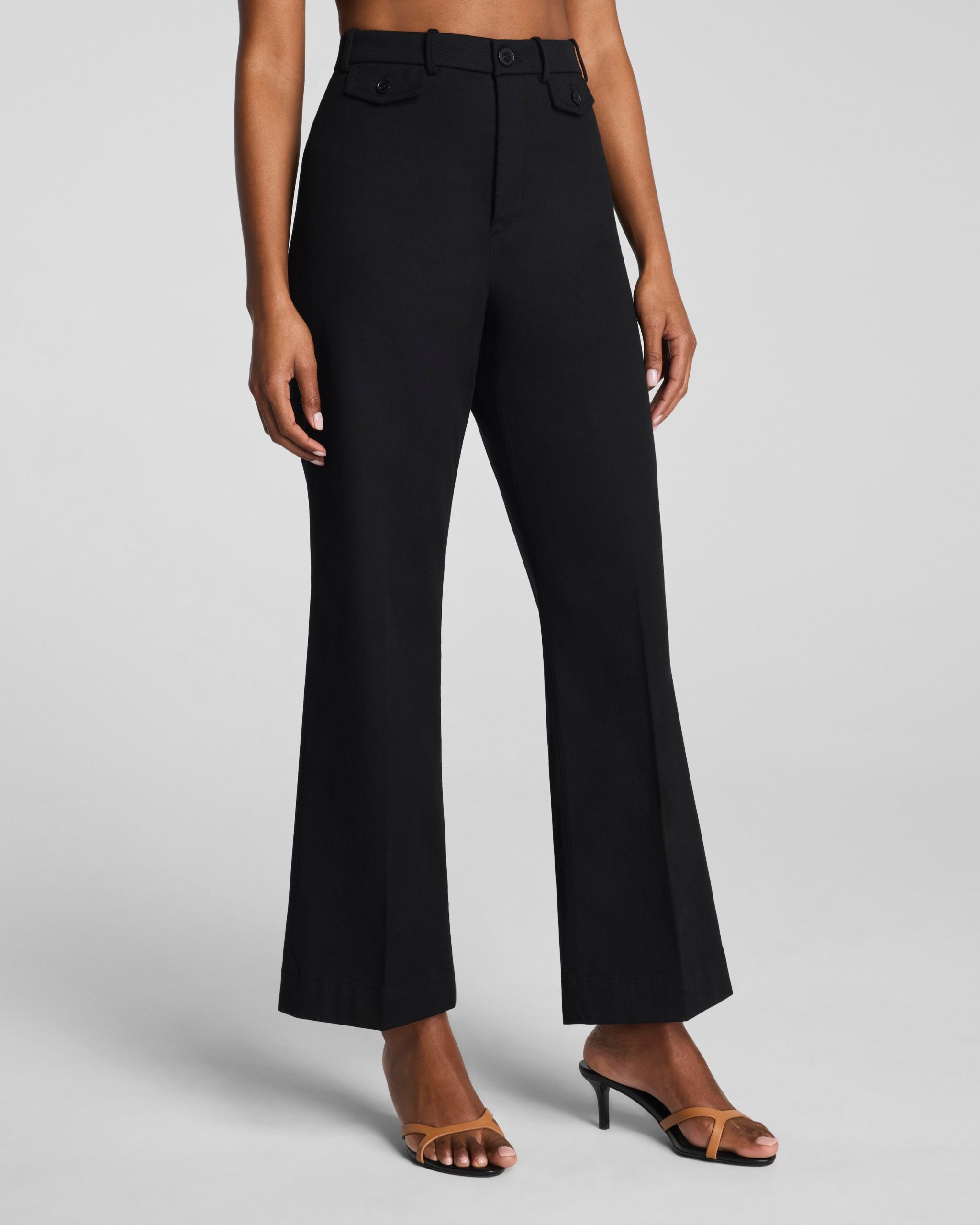 SPANXsupersmooth? Stretch Twill Cropped Easy Flare Pant | Classic Black - Image 2