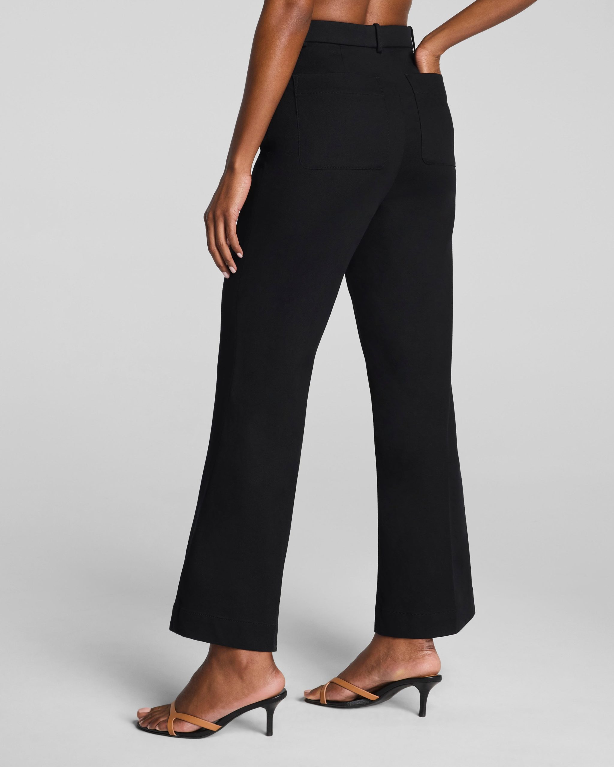 SPANXsupersmooth? Stretch Twill Cropped Easy Flare Pant | Classic Black - Image 3