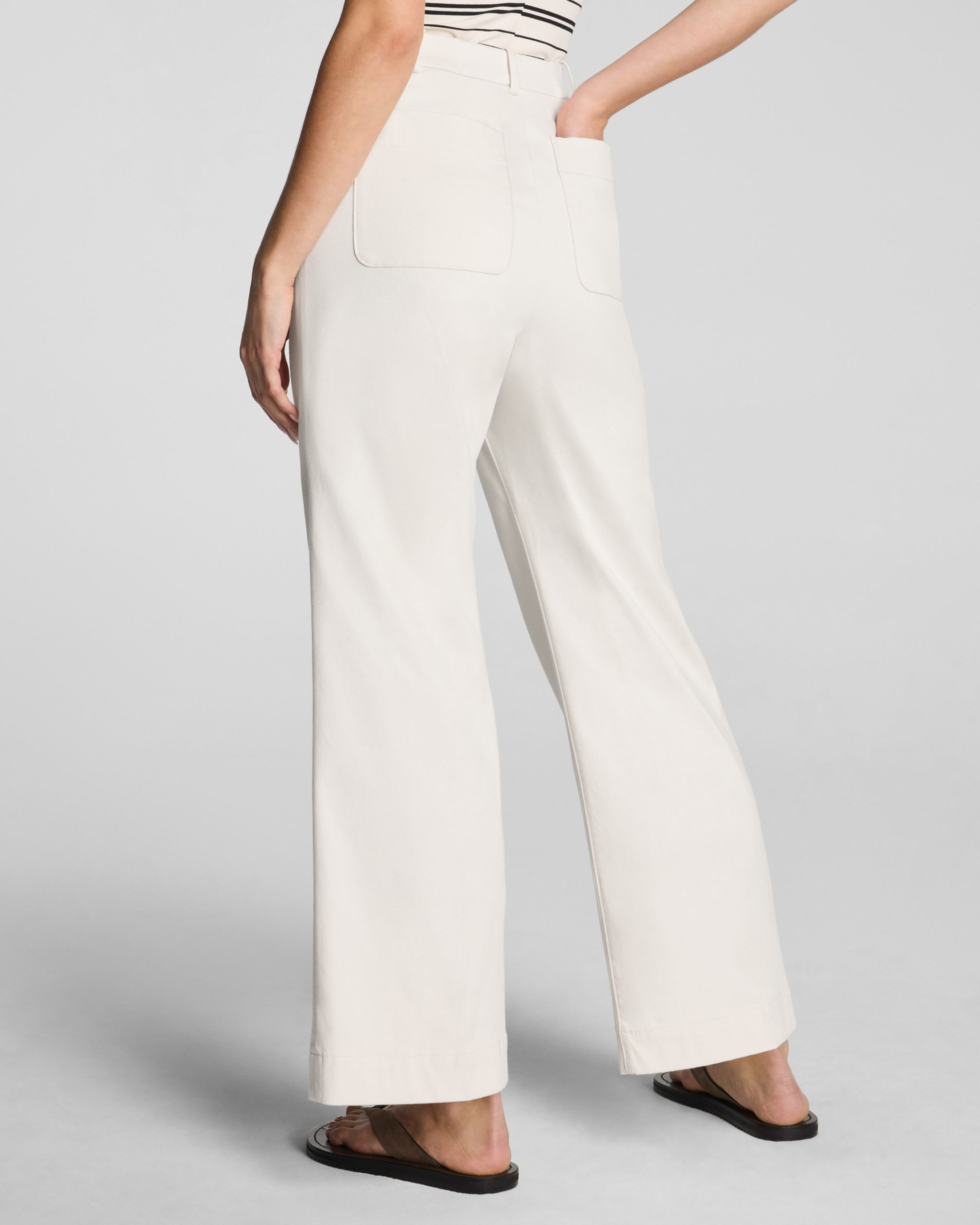 SPANXsupersmooth? Stretch Twill Cropped Easy Flare Pant | Ivory - Image 3