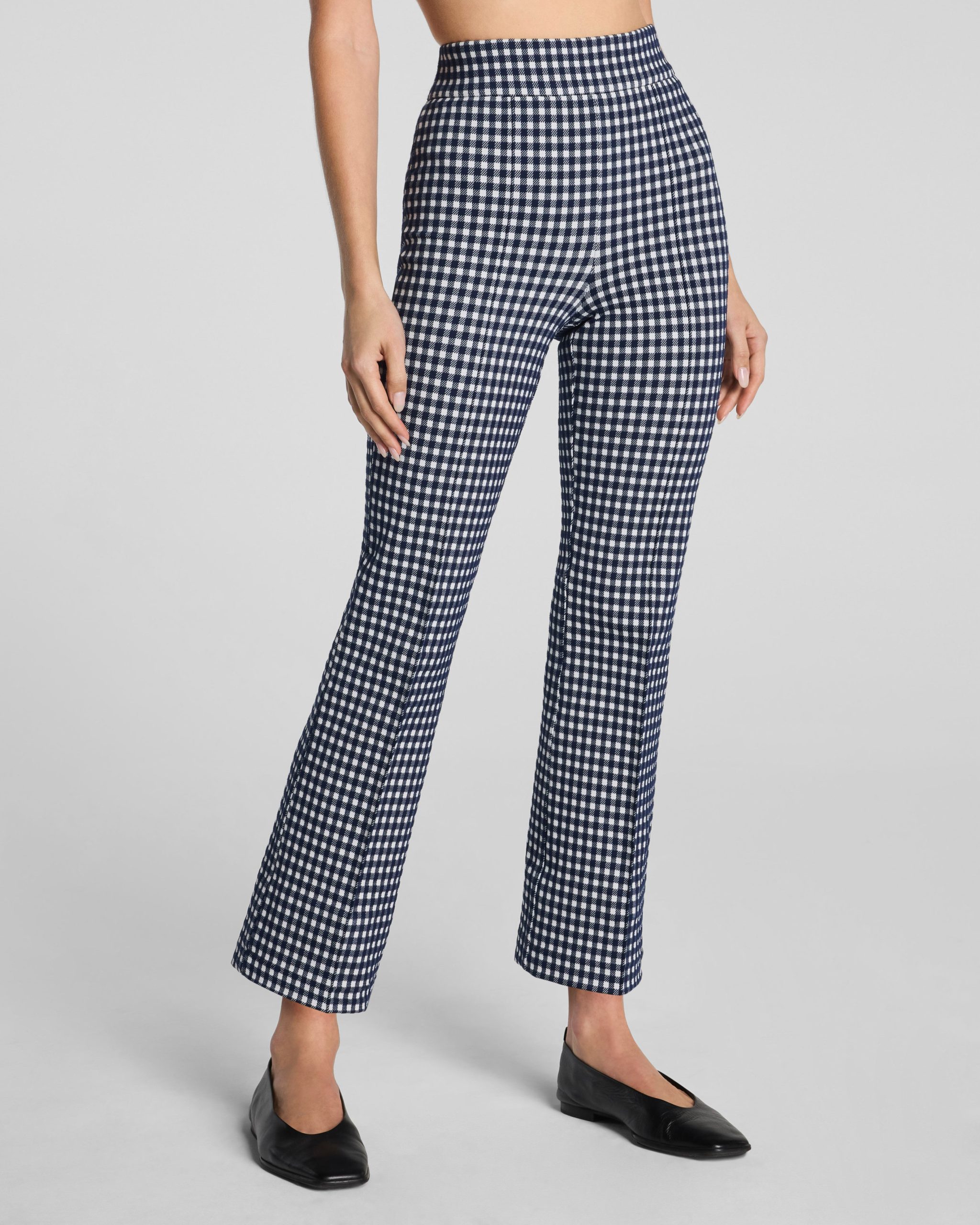 SPANXsupersmooth? PerfectFit Ponte Kick Flare Pant with Pintuck | Timeless Navy Gingham - Image 2