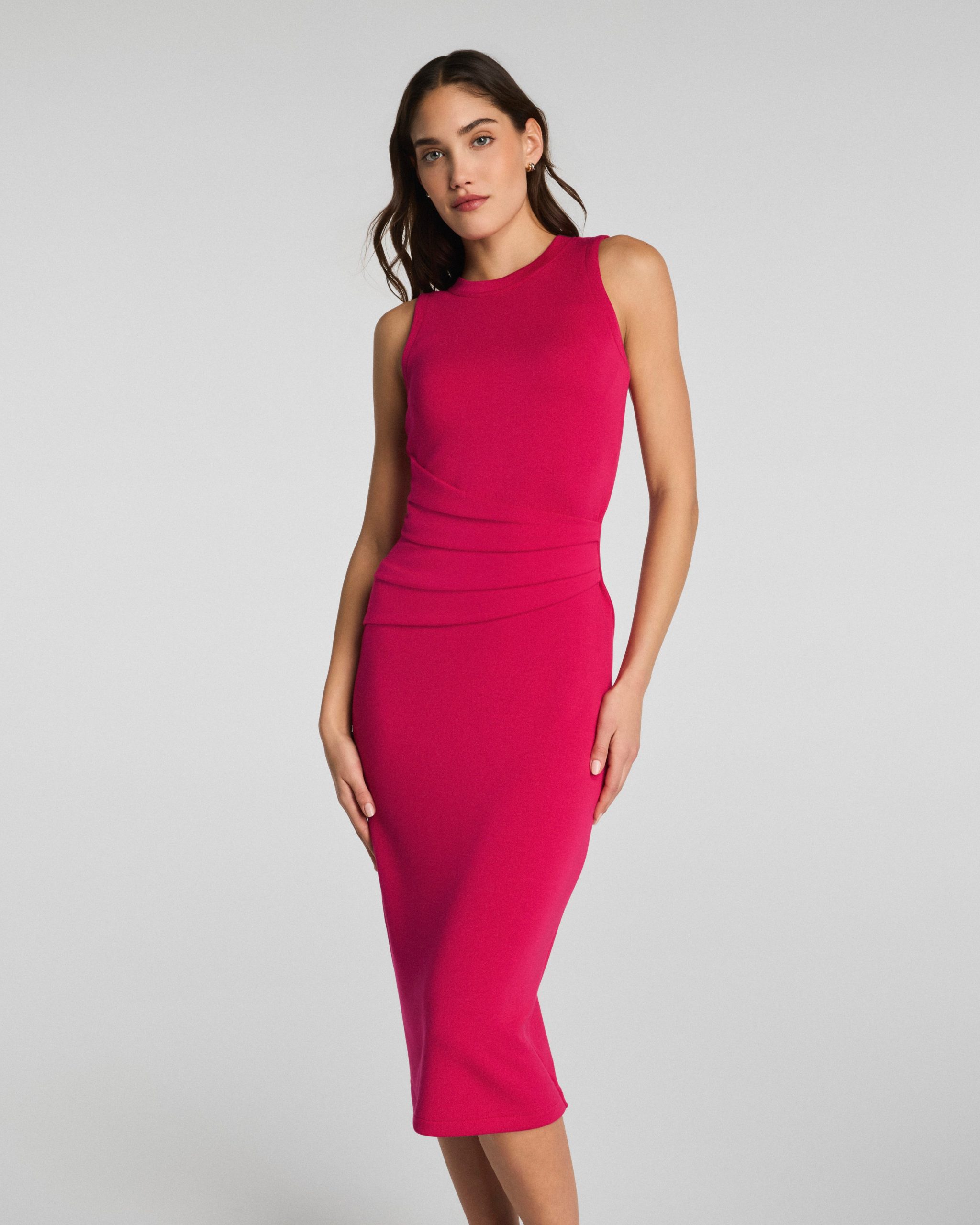 SPANX AirEssentials? Draped Tank Midi Dress | Fuchsia - Image 3